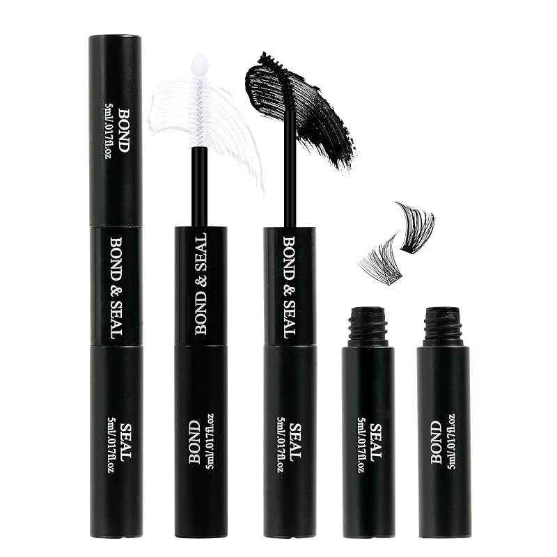 Cola para Cílios Postiços AMZGIRL LASH Bond Preta com Selante Transparente, 10 mL