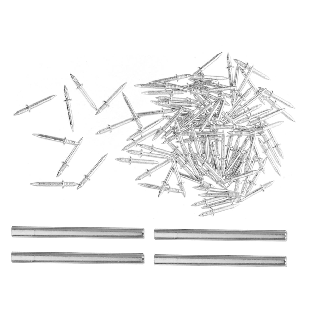 VILLCASE 200pcs Assorted Seamless Nails Double Head Screw Easy Install Toe Nails for Home