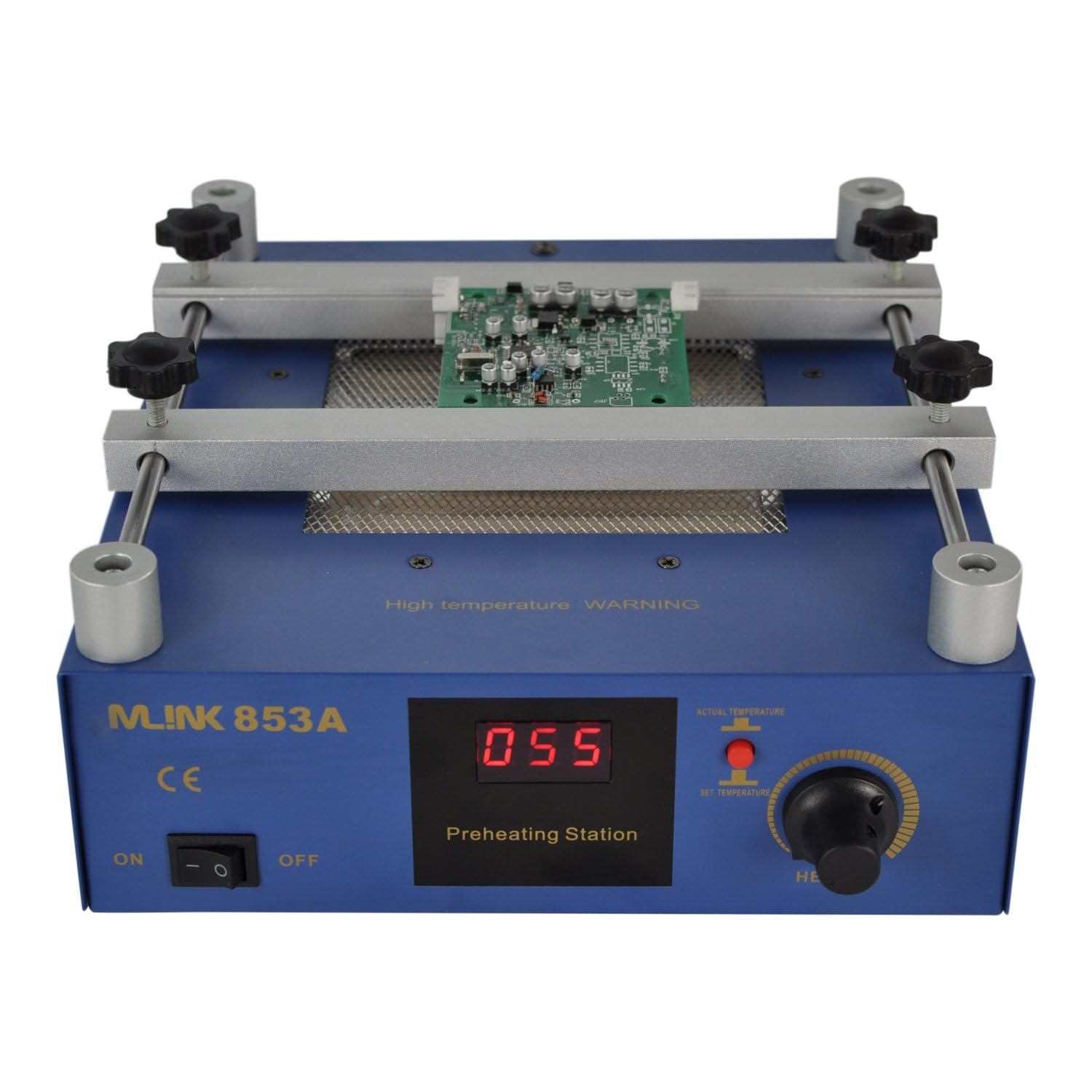 Mlink 853A Estación de Precalentamiento con Visualización Digital y Soporte Extensible Calefactor Cuarzo IR 100-400ºC 600W