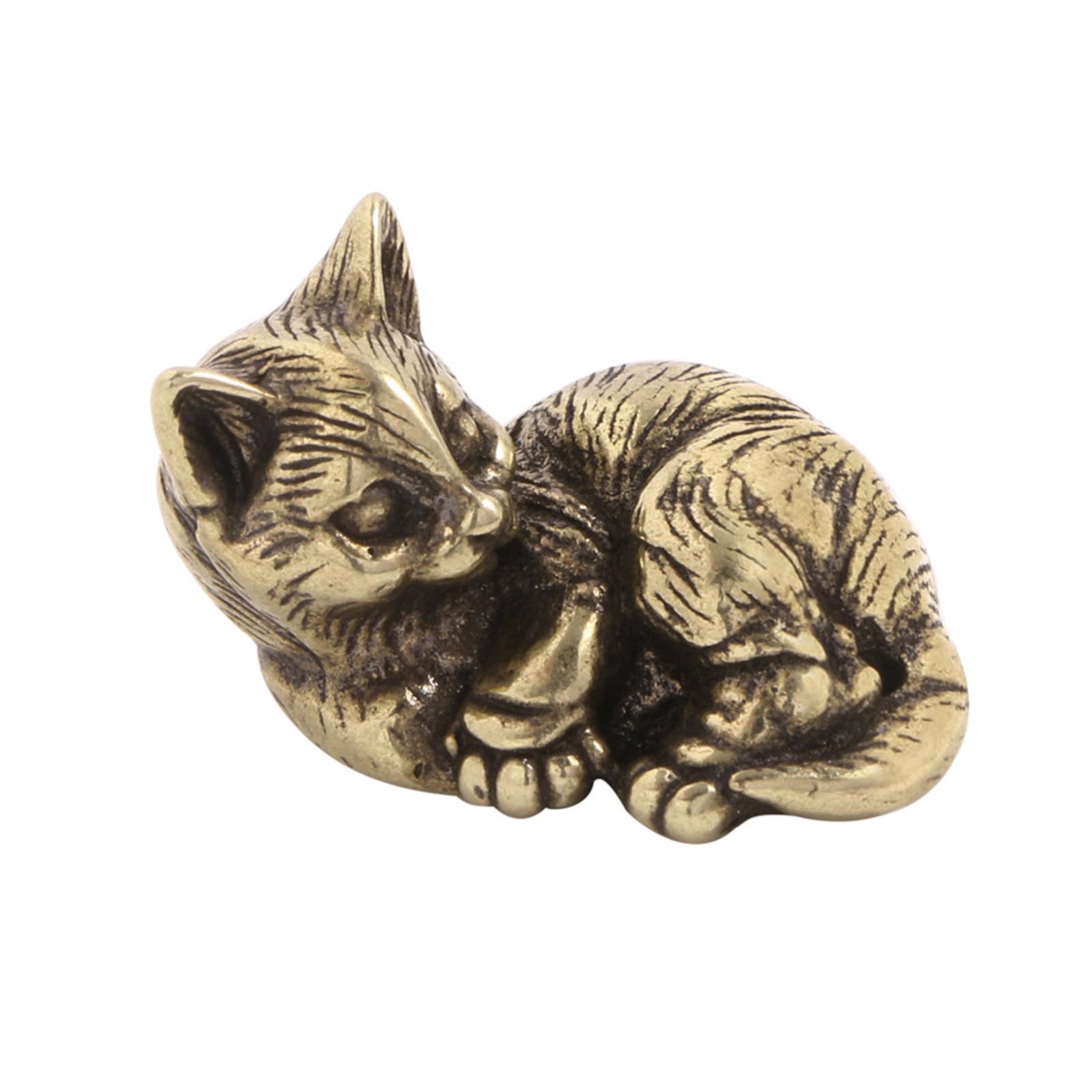 APGLSXY Miniature Animal Figurine Teas Pet Desktop Ornament Coppers Realistic Cats Statue Home Decoration Artistic Cats Figurine