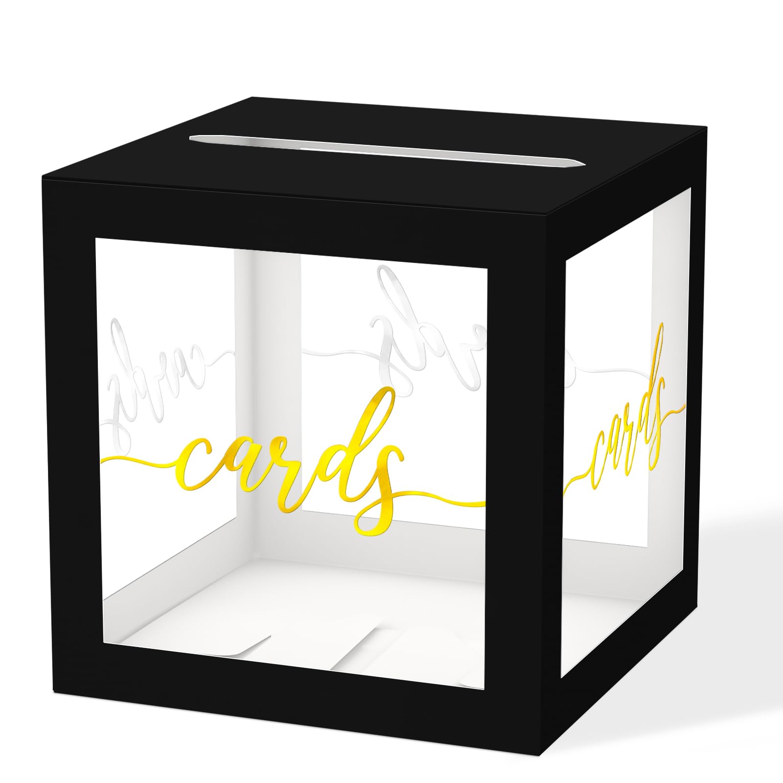 JCTHKUKU Clear Black Card Box for Party, 8.7