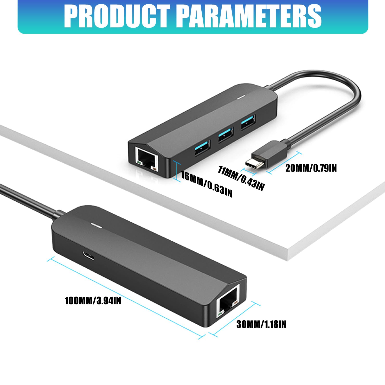 Eficiente adaptador convertidor USB C a RJ45 Gigabit Ethernet con 3 puertos USB 3.0 para una red sin problemas centro USB C con Ethernet