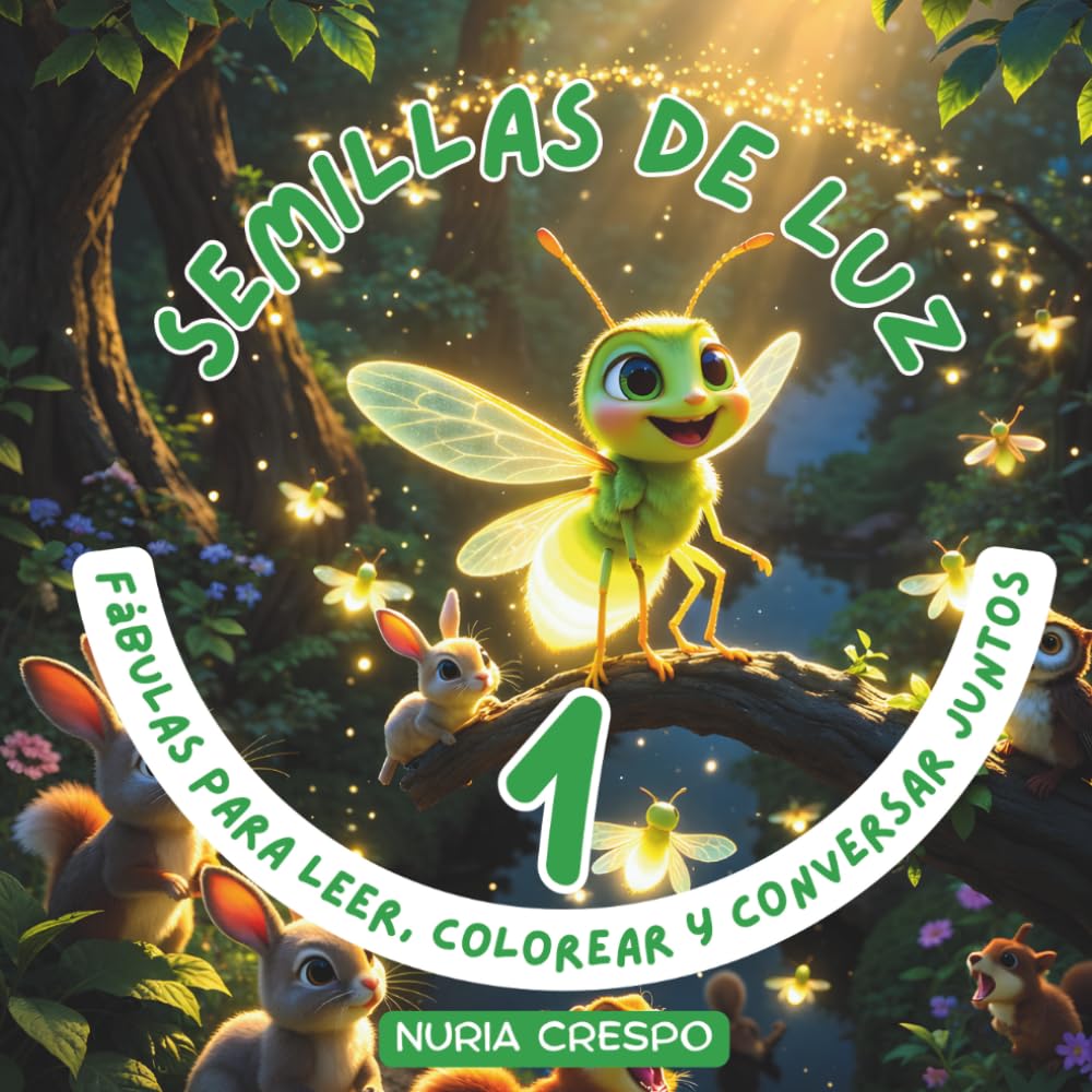 SEMILLAS de LUZ: FÁBULAS para LEER, COLOREAR y CONVERSAR JUNTOS: LIBRO de CUENTOS con VALORES, INTELIGENCIA EMOCIONAL y DIBUJOS para COLOREAR: ... la AUTOESTIMA y la RESILIENCIA en FAMILIA