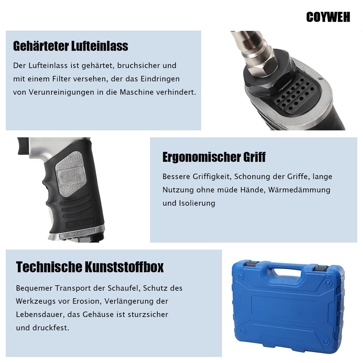 Lufthammer Pneumatischer Betonbrecher Kugelgelenk Auto Reparaturwerkzeug Entferner Flachpunkt Meißel Flugzeug Lufthammer Kit Pneumatische Trenngabel Air Hammer Kit