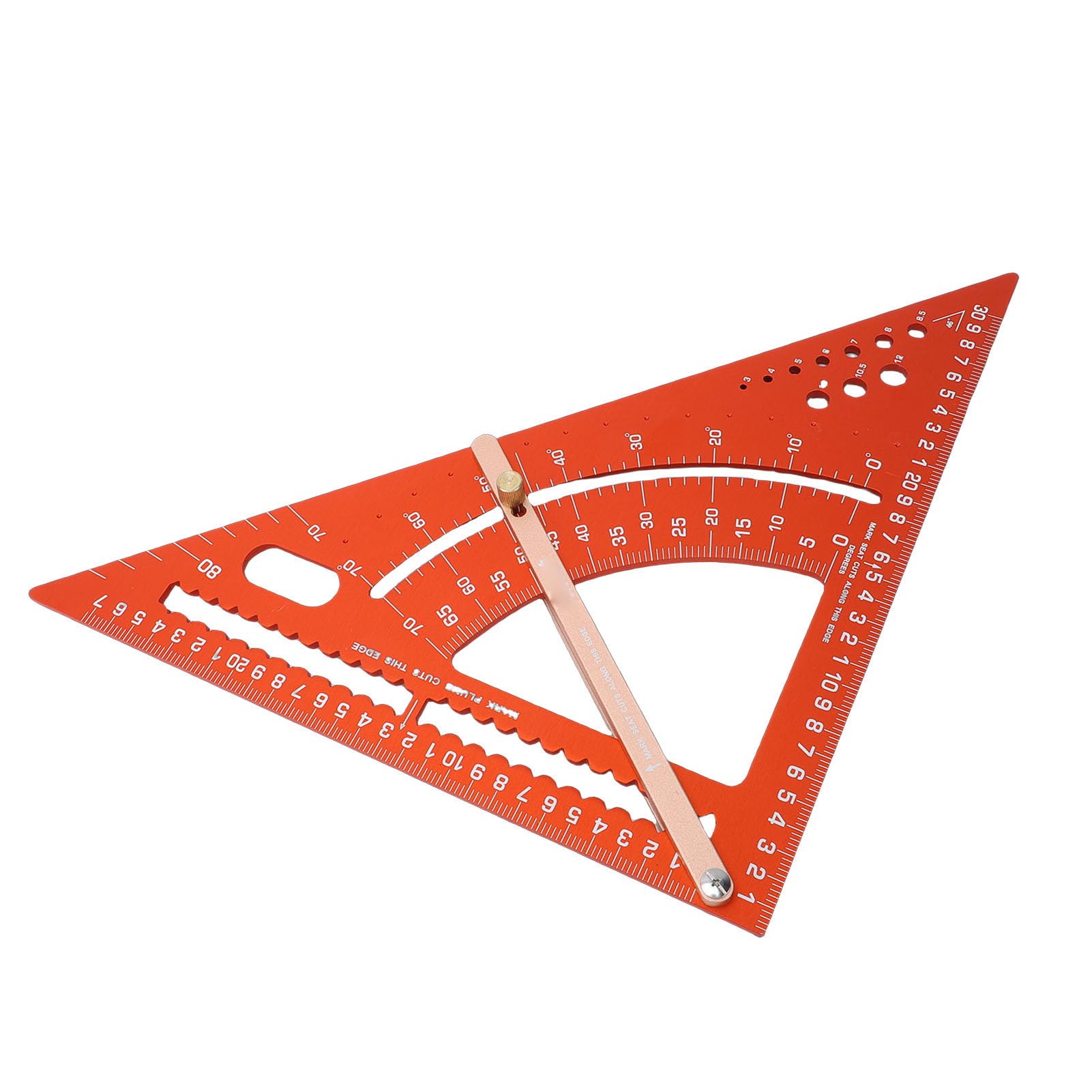 Fabater Quadrato da Carpentiere, Quadrato per Trave Regolabile in Lega di Alluminio, Strumento di Layout Righello Triangolare, Goniometro di Misurazione Multiangolo