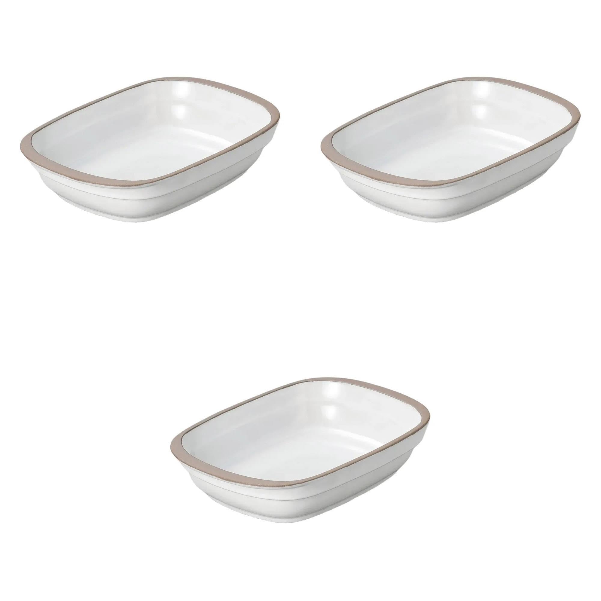 Set of 3 White Grill Chef Au Gratin [ 7.2 x 5.0 x 1.5 inches (18.4 x 12.6 x 3.8 cm) | Ceramic Au Gratin Dish (Setomonohonpo)
