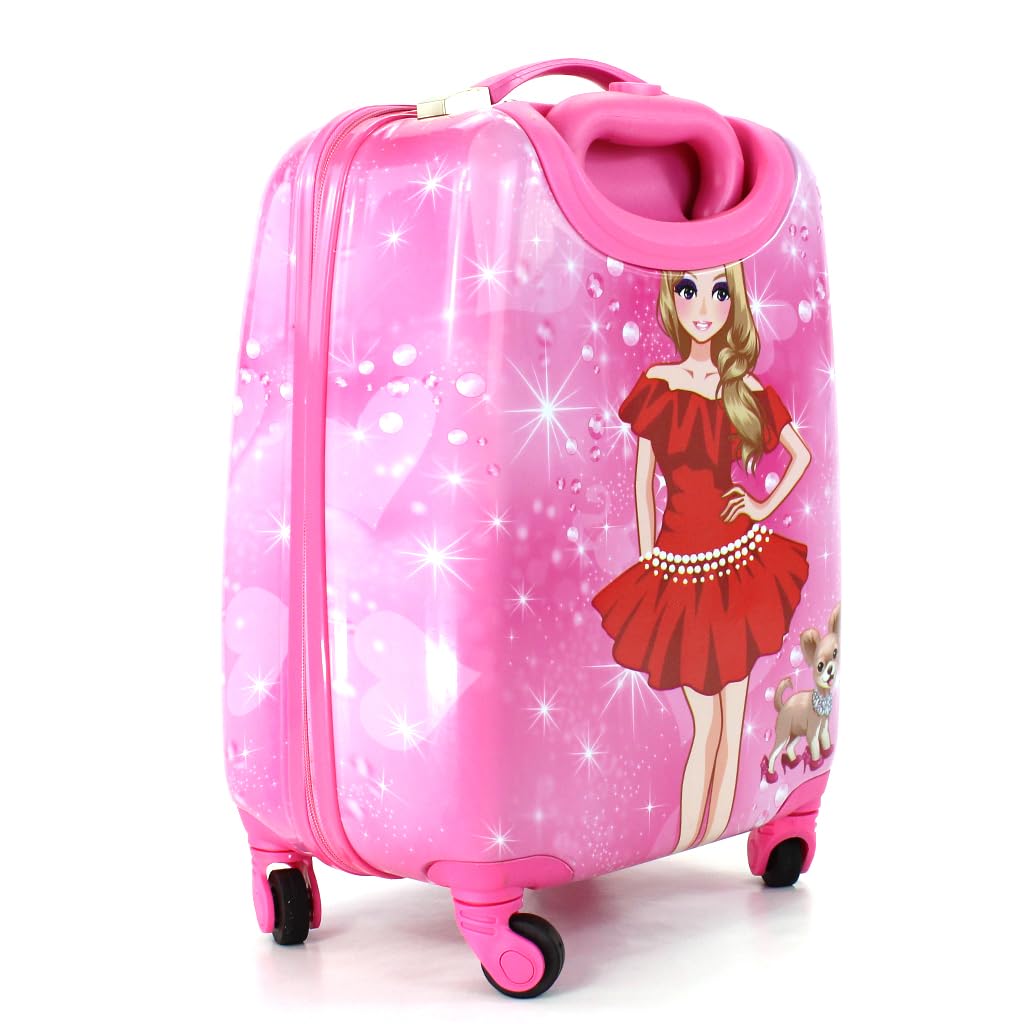 Genérico Maleta Infantil de Cabina Trolley Infantil Fantasia Estampados Equipaje de Mano 4 Ruedas giratorias 360 Grados 20x30x40cm (Princesas)