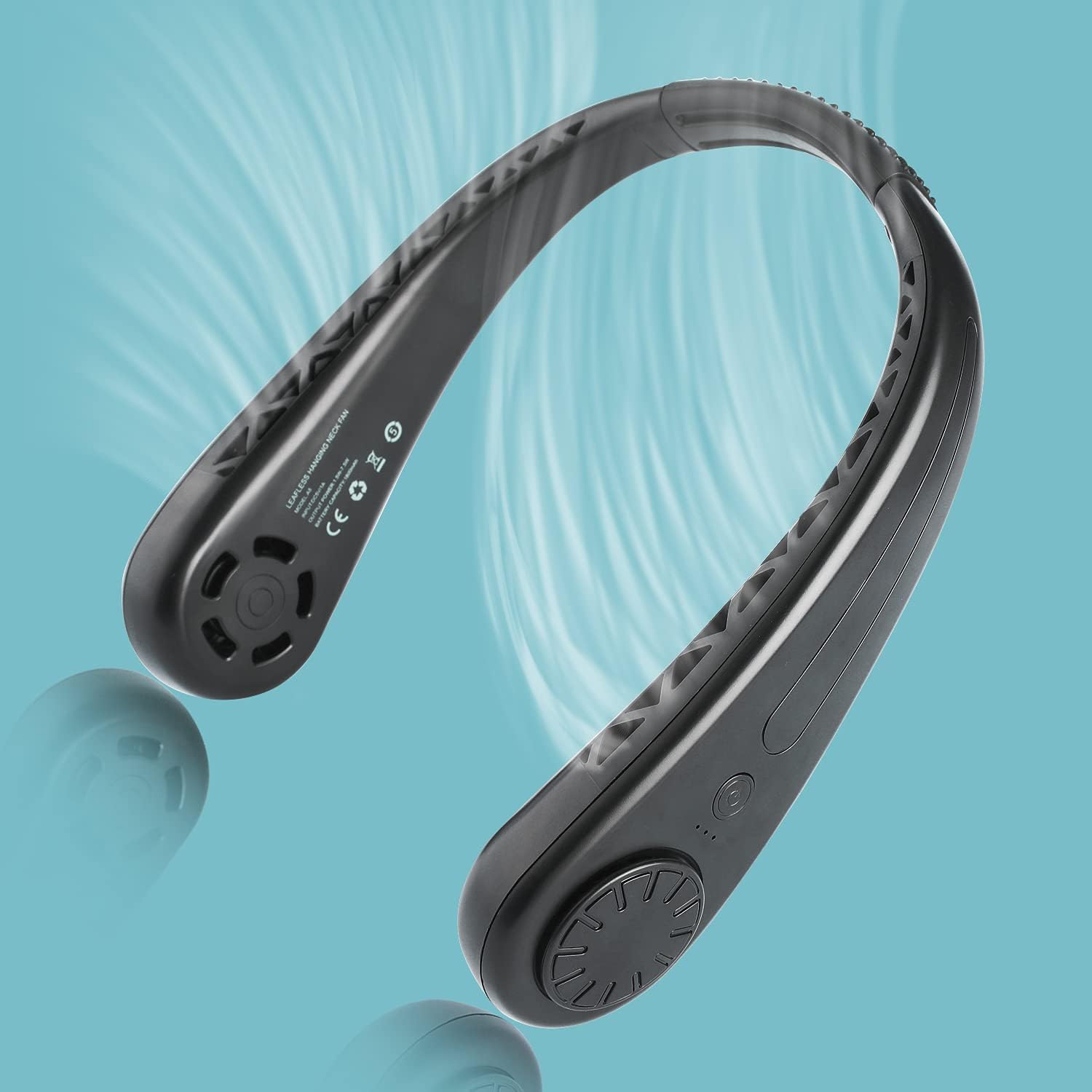 U-miss Portable Neck Fan - Hands Free Bladeless 360° Cooling Headphone Design USB Rechargeable Personal Neck Fan with 3 Wind Speed for Outdoor Indoor : Home & Kitchen