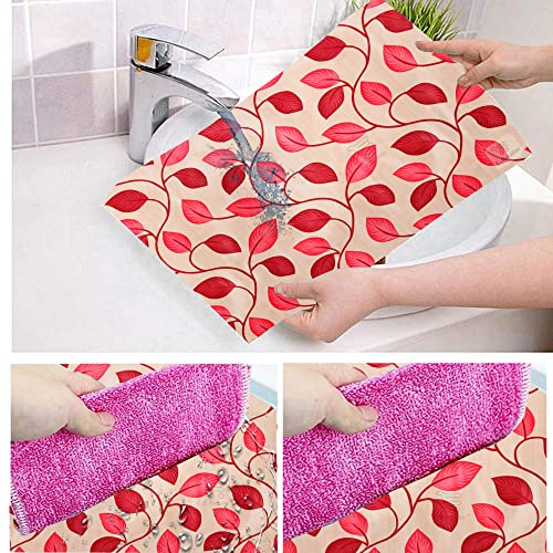 Image of Polyester 3-Layered Fridge Top Cover /Refrigerator Cover With Utility Pockets and Set of 4 Pc Fridge Mats (Colour- Red, Size-39x21 Inches)