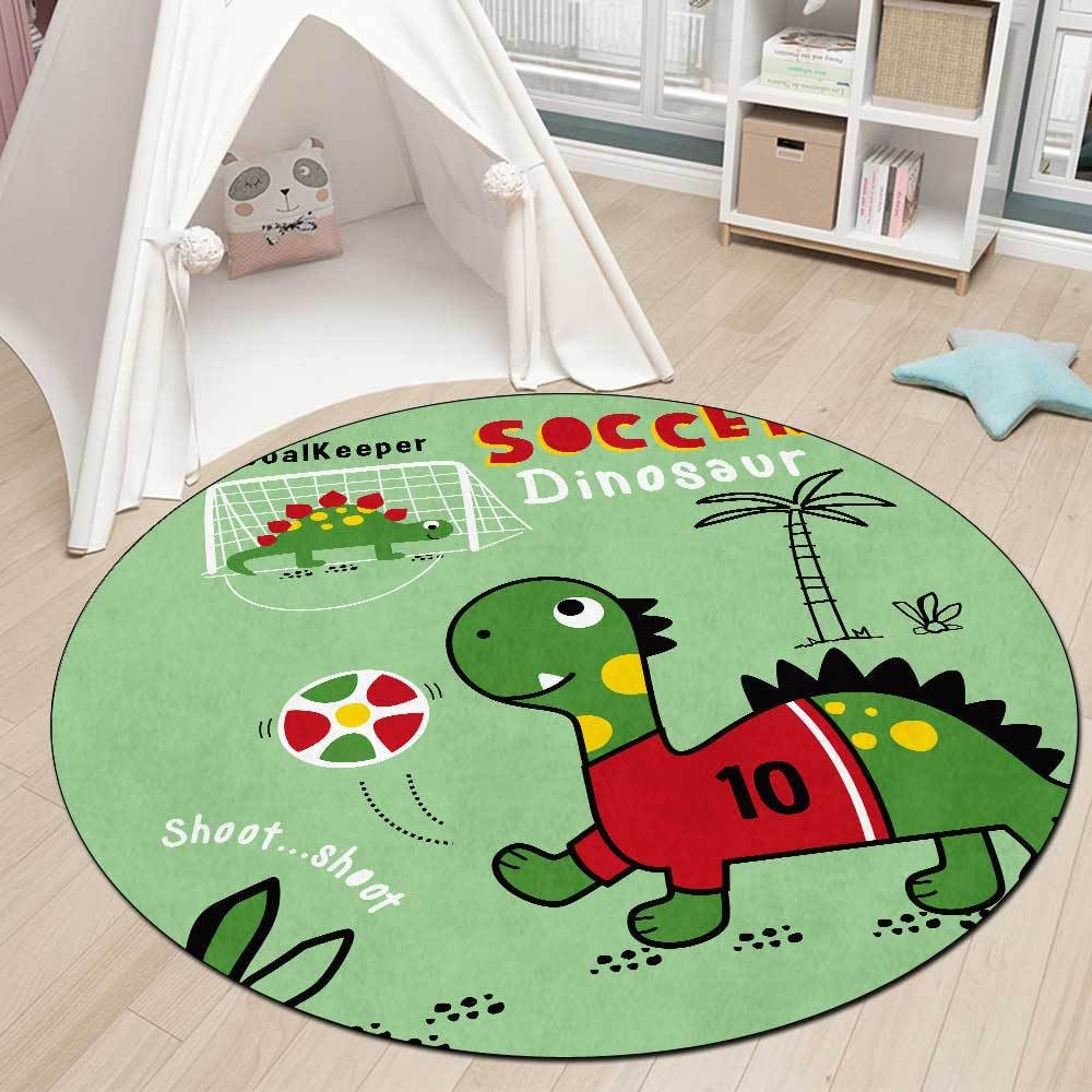 Tapis rond vert 180 cm antidérapant et doux à poils courts pour un confort sécurisé au salon