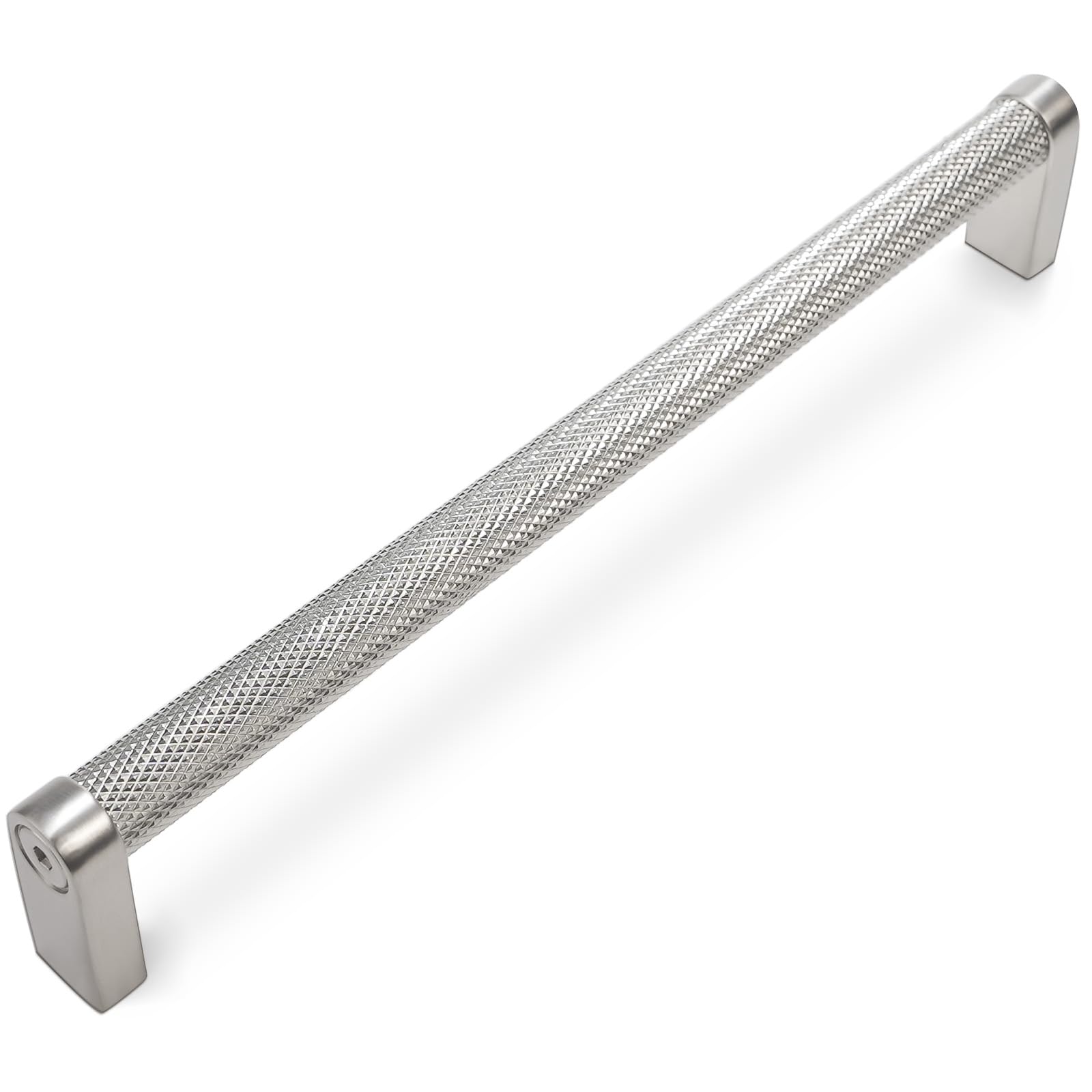 BUKOBYHE 10 Pack 7-1/2 Inch Brushed Satin Nickel Kitchen Cabinet Handles Knurled Cabinet Pulls Drawer Pulls Kitchen Hardware — image 1