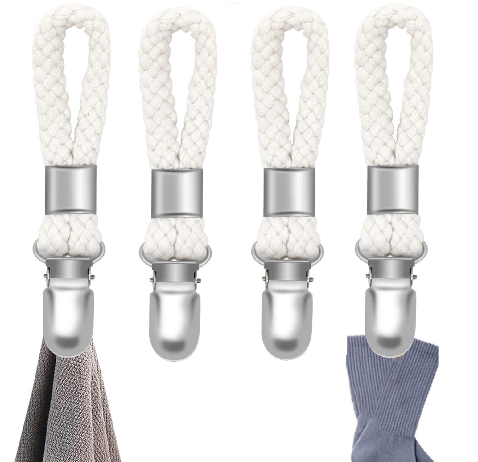 6 Clip Porta Asciugamani In Cotone E Ferro Materiale,Portasalviette Per Appendere Gli Asciugamani, Gancio A Clips Per Strofinacci Da Tè, Clip Per