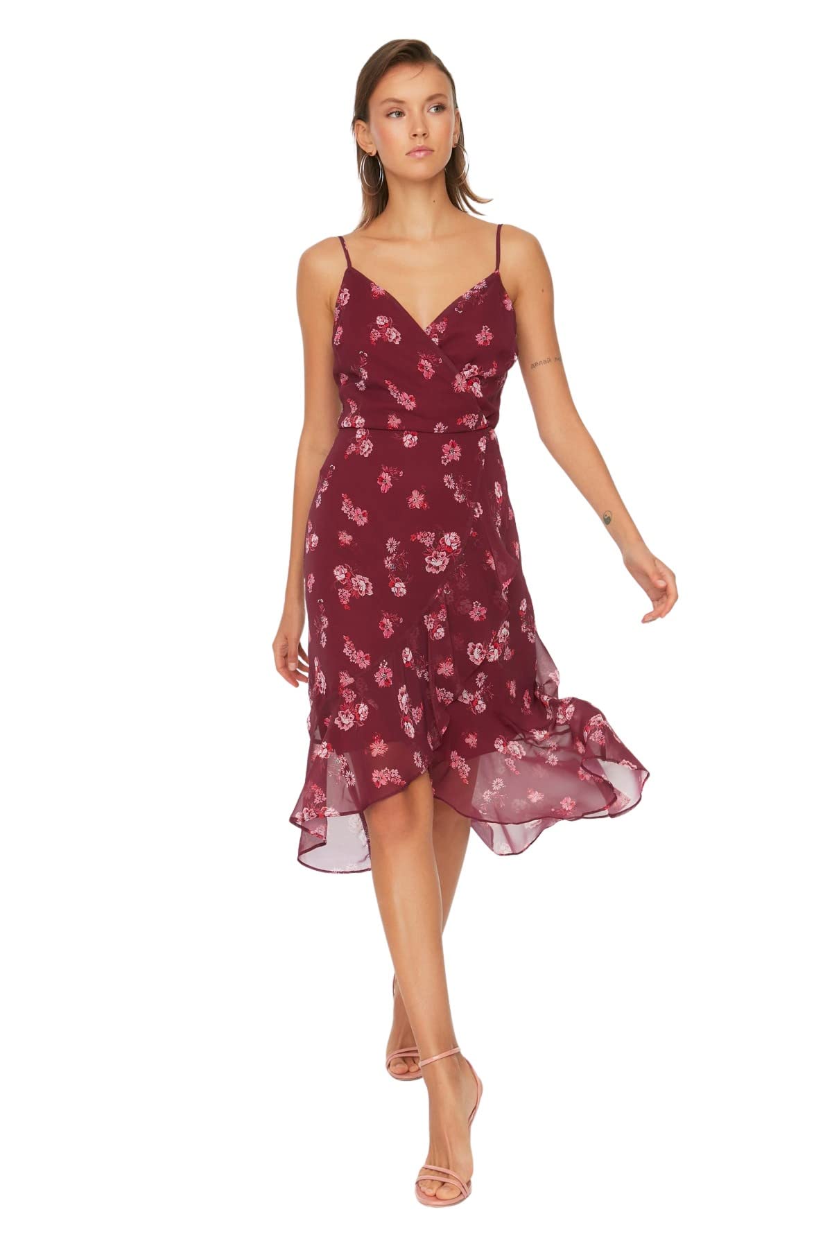 Trendyol Women Midi Wrapover Regular fit Woven Dress