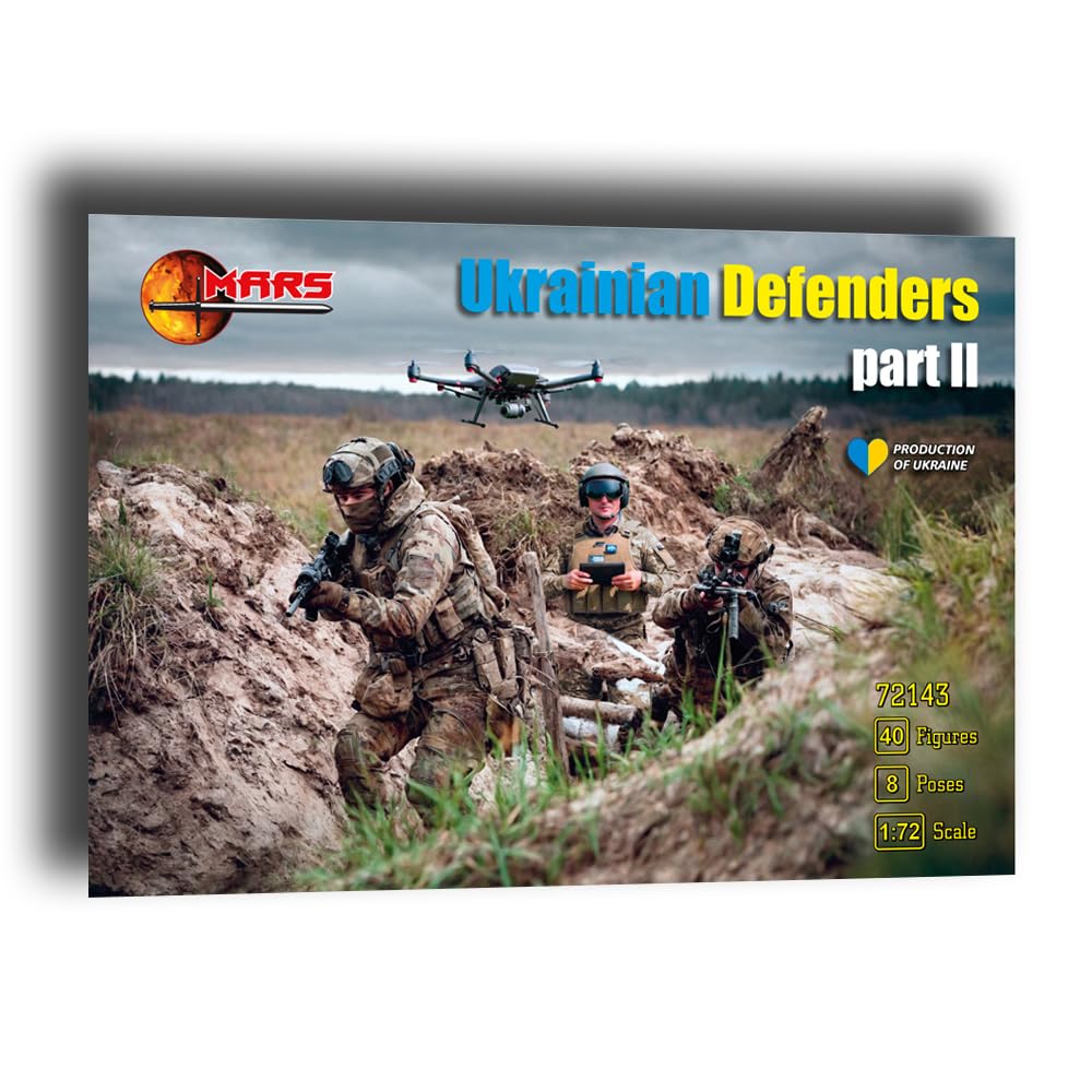 Mars Figures Ukrainian Defenders 1/72 Scale Plastic Model Kit, 40 Pieces, Adult, Unpainted, Unassembled, New in Box