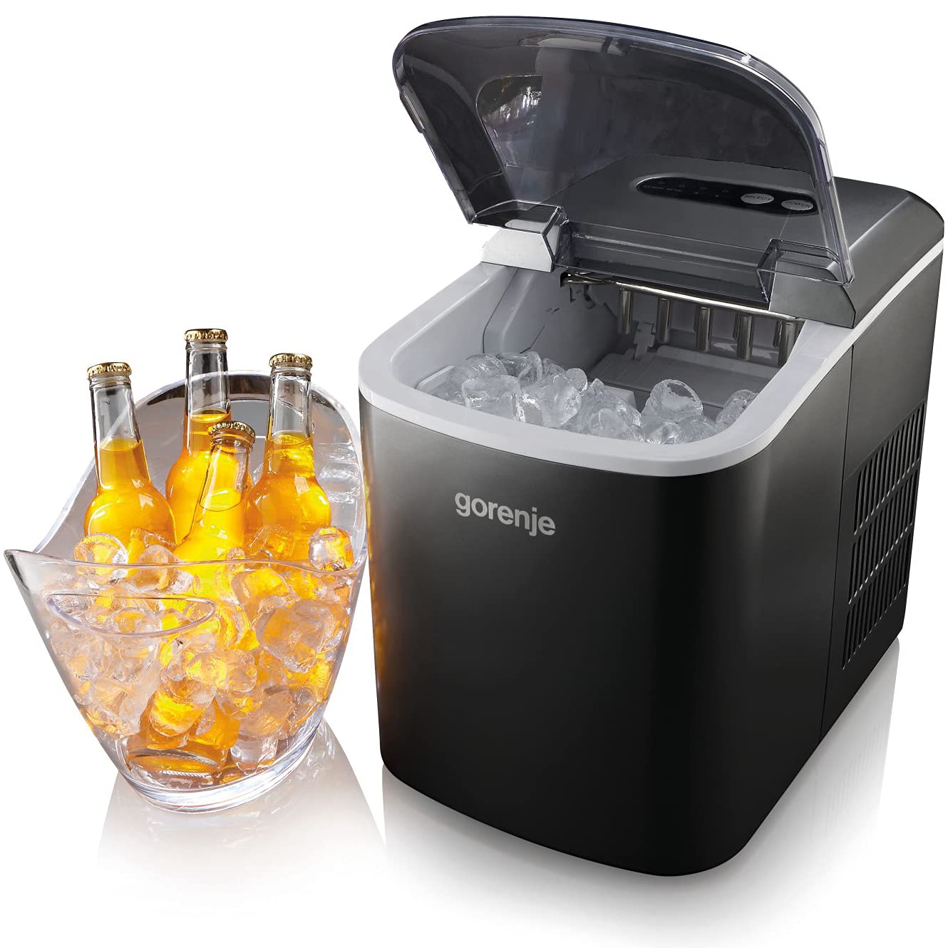 Gorenje IMC1200B - Máquina para cubitos de hielo (9 minutos, apta para cubitos de hielo pequeños y grandes), color negro