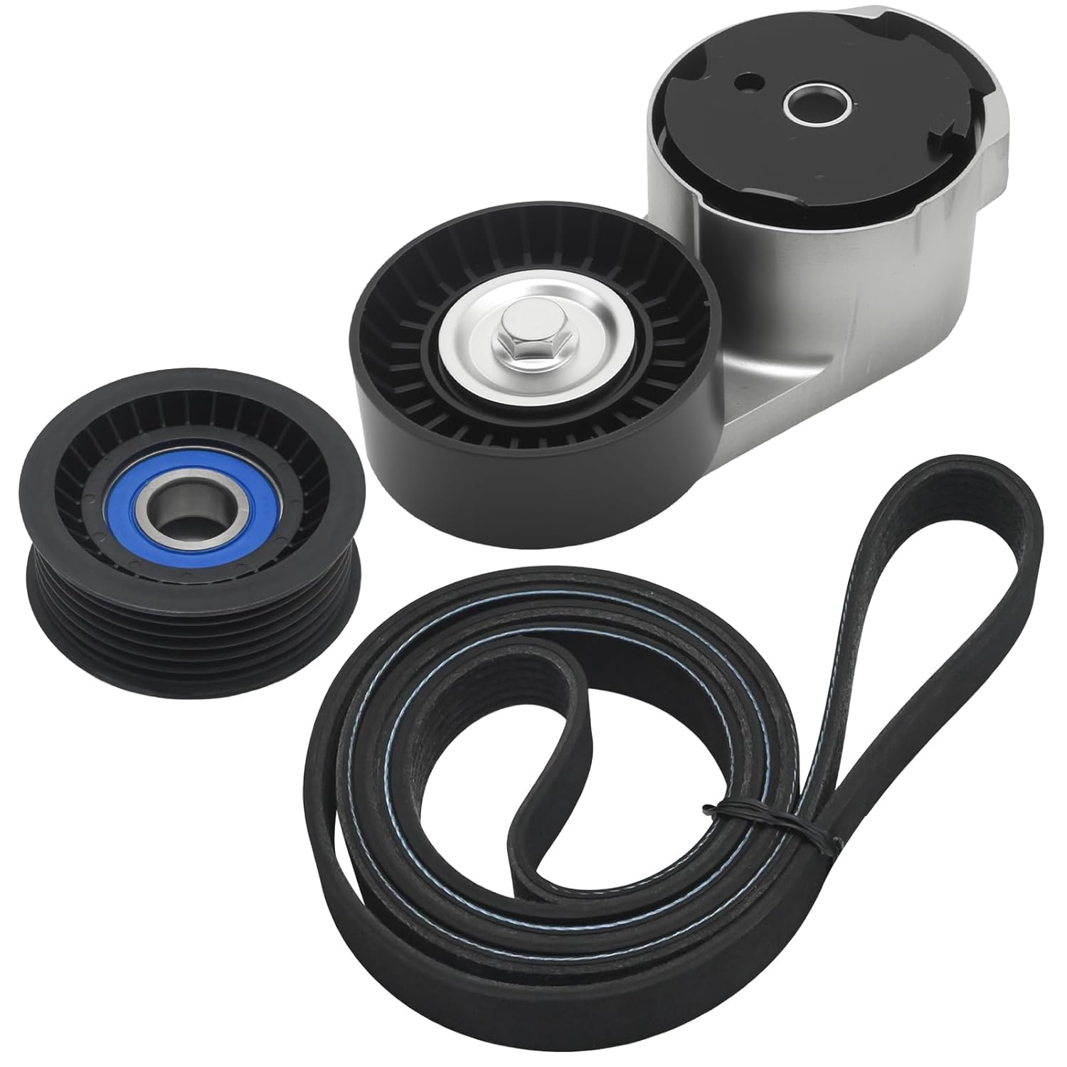 90K-39282D Serpentine Belt Drive with Idler Tensioner Kit, Replacement for Chrysler Town & Country, Replacement for Dodge Grand Caravan Journey 2011-2019, Replaces 39282 38082 6PK1960