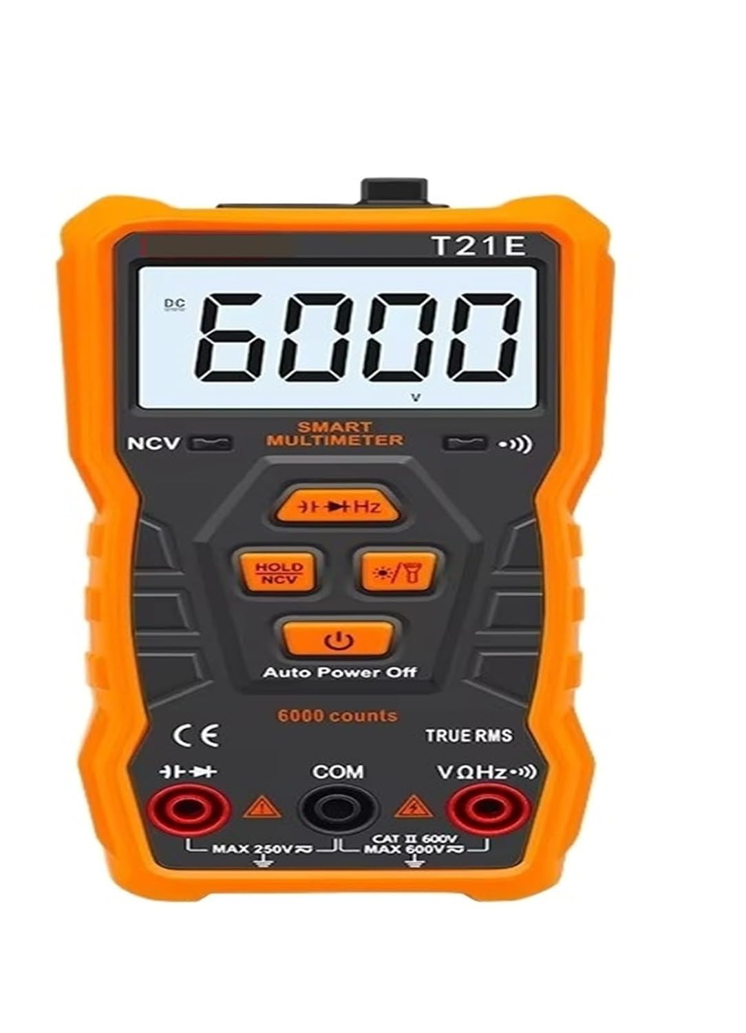 Universal Meter Digital Multimeter T21A T21B T21C T21D T21E 6000 Counts AC/DC A V Range T-RMS NCV Handheld Multimetro Voltmeter Tester Digital Universal Meter(T21A)