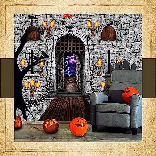 Nappe en brique et décors médiévaux pour masquer vos murs blancs à Halloween - 6