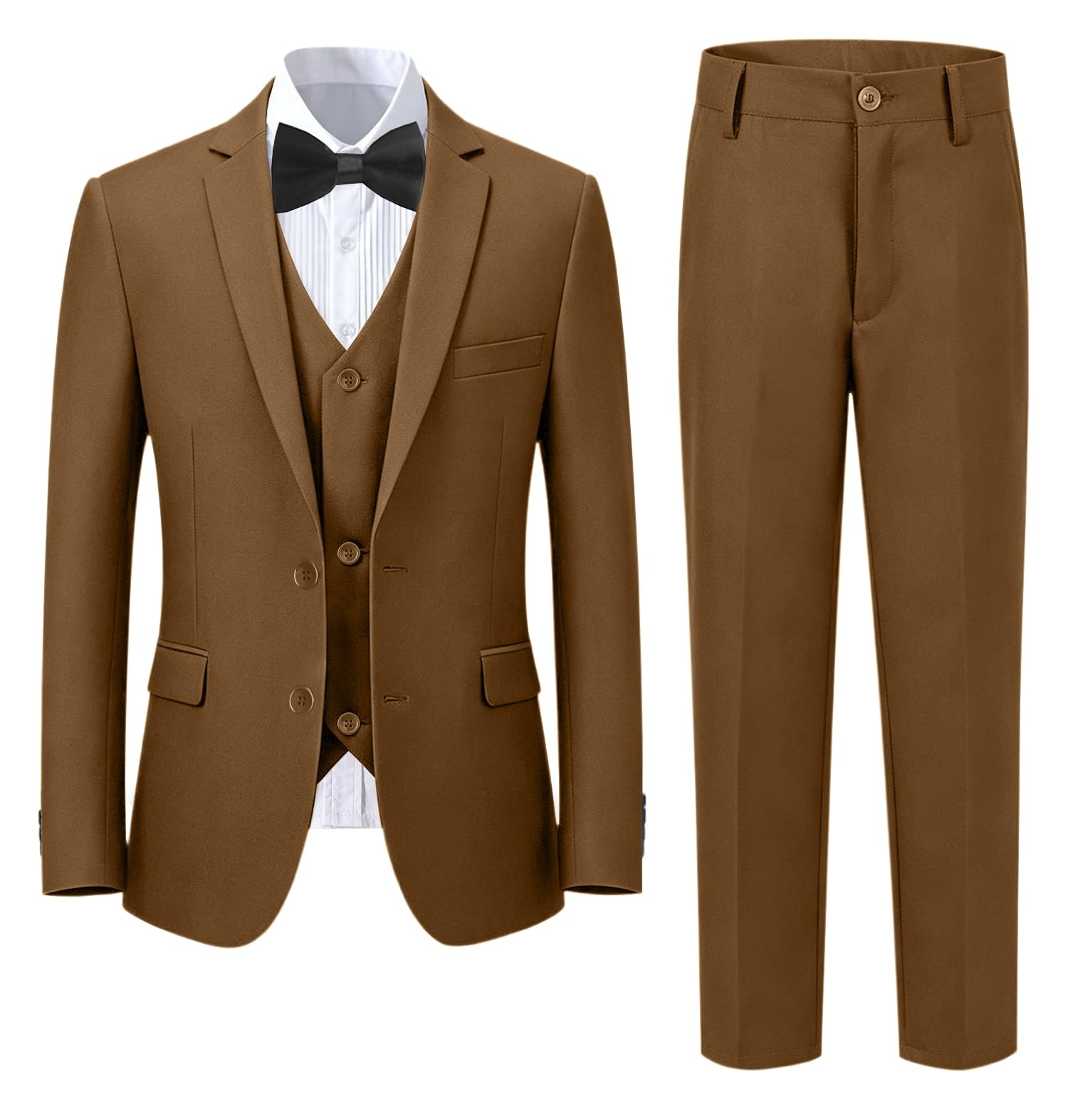 Boy's Formal Suit Set, Slim Fit Suits for Kids, 5 Pieces Boys Tuxedo Set