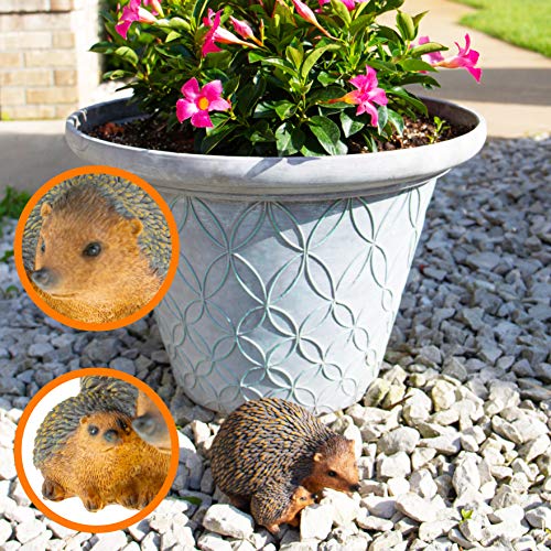 Clever Garden Cute Resin Garden Statue Decoration, Outdoor Lawn Yard Polyresin Animal Figurine Sculpture Ornament Décor, Hedgehog Family #TOP3
