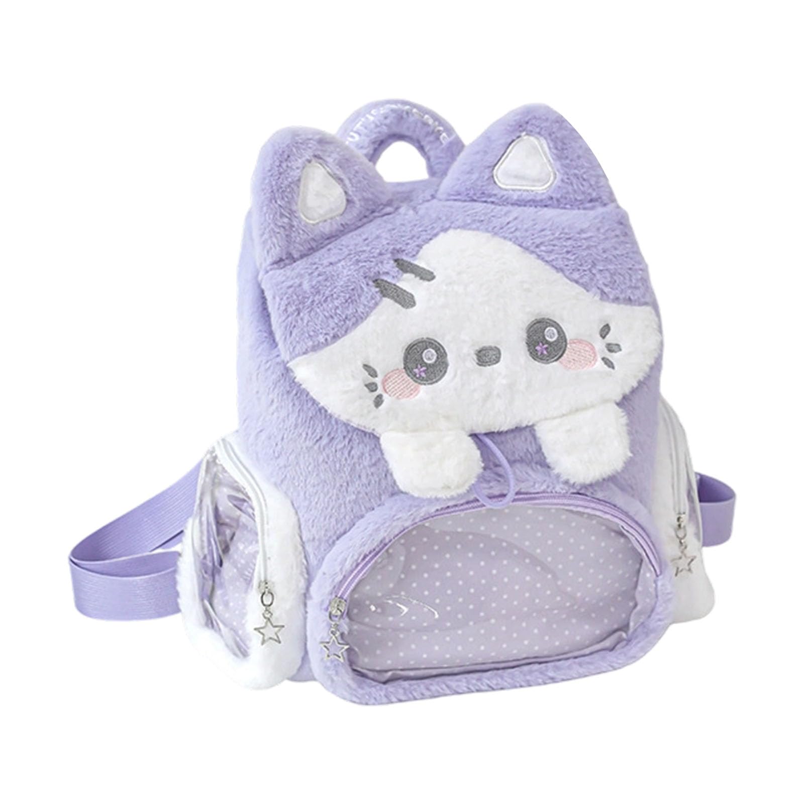APGLSXY Personalize Display Plush Backpack Featuring PVC Pocket Drawstring Closure Three Compartments for University Student Backpack