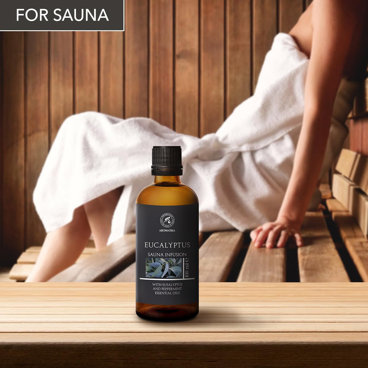 Huile Essentielle d'Eucalyptus & Menthe Poivrée 100ml - Arôme pour Sauna - Parfum Naturel - Aromathérapie