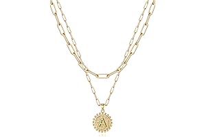 Gold Initial Necklaces for Women Dainty Layering