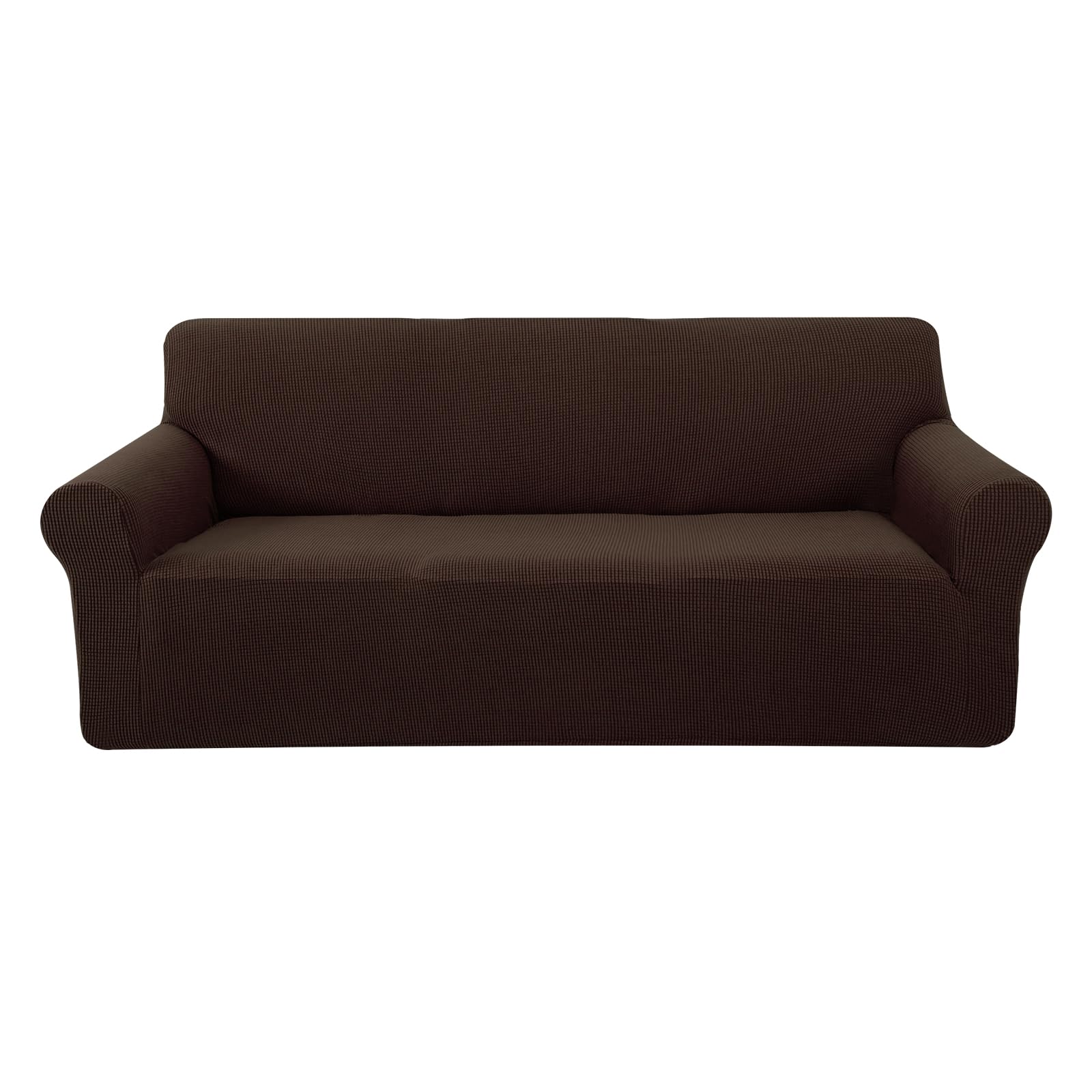 U-NICE HOME Stretch Couch Cover Sofa Cover Washable Sofa Slipcover Furniture Protector for 3 Cushion Couch Sofa Pet Friendly(Sofa, Chocolate)