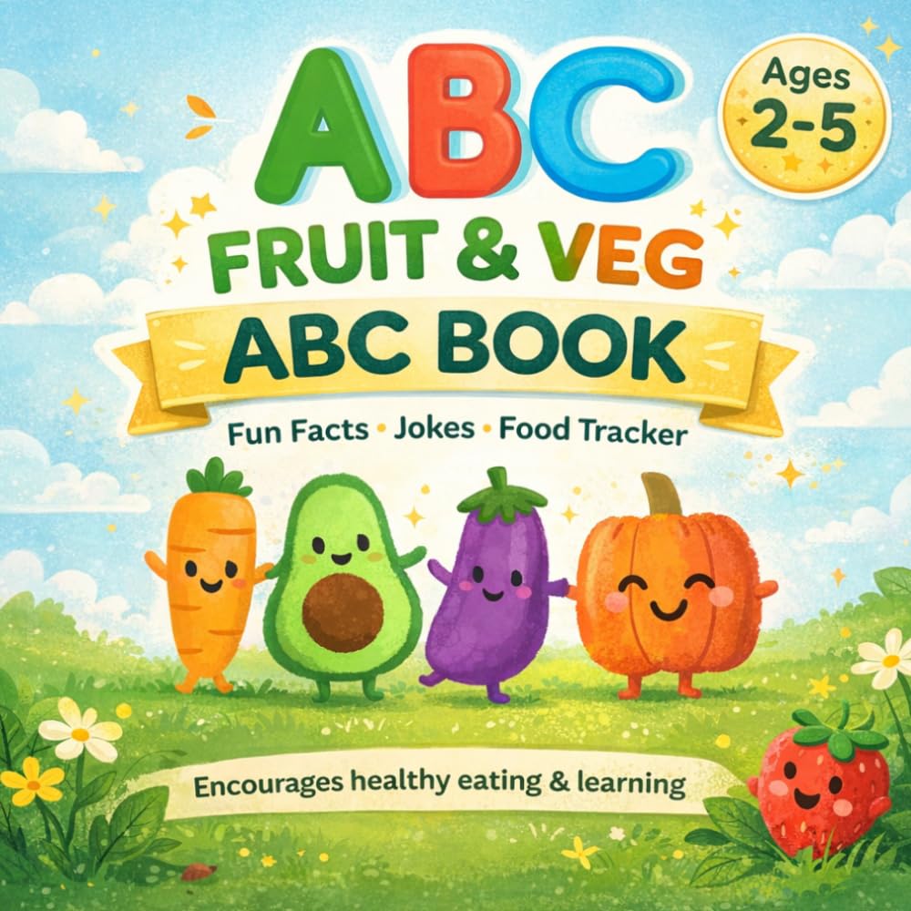 ABC Fruit and Veg Party (The illustrated picture book for children with jokes and activities): A fun and educational children's book to help them ... and a food log to document their journey.