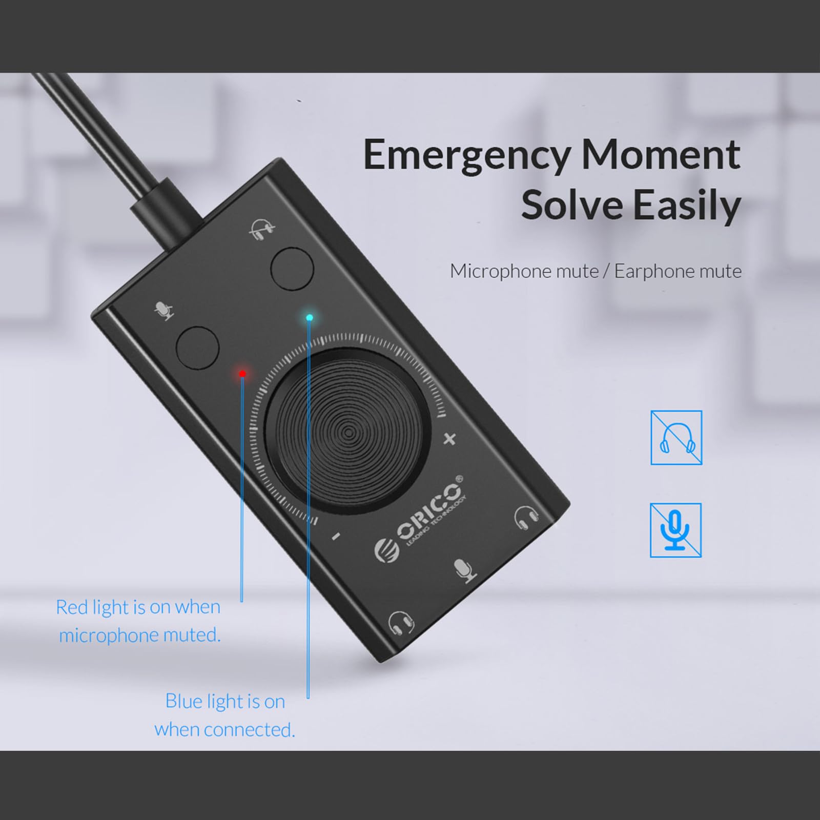 docooler SC2 Scheda audio USB Cuffie esterne PC desktop Notebook Convertitore audio Volume regolabile Plug and Play senza driver