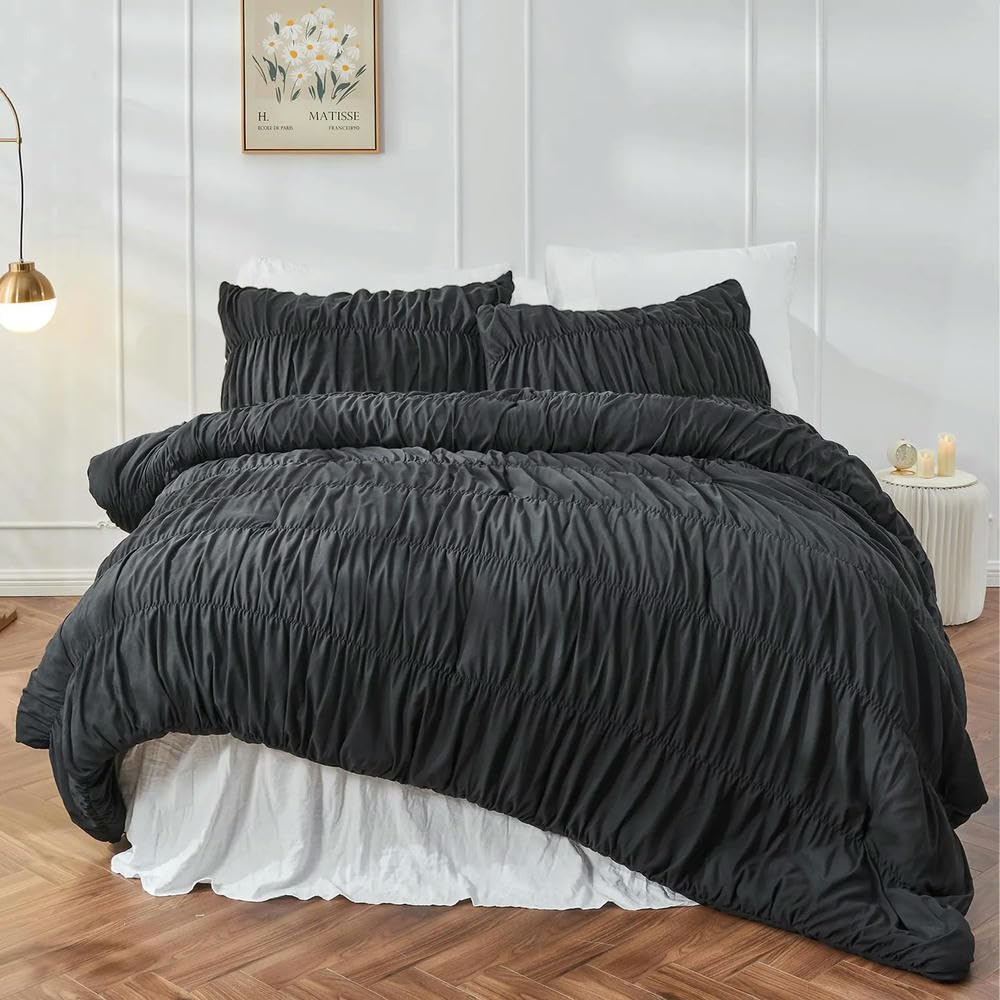 Flauschiges Bettbezug-Set im Bohemian-Stil, knitterfrei, für alle Jahreszeiten, mit Bettbezug und Kissenbezug, Doppelbett, Queensize-Bettbezug-Set