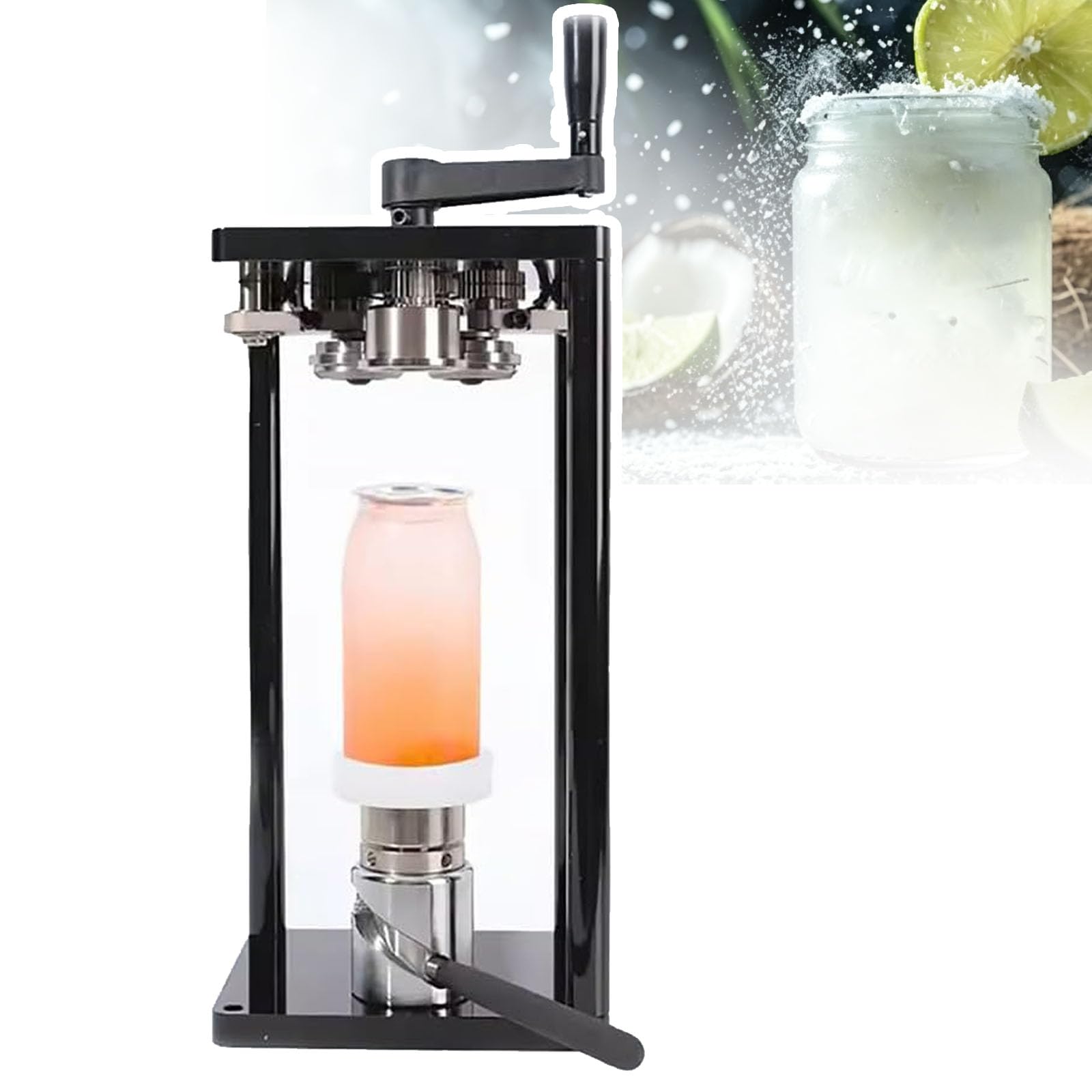 VILA SMO Manual Can Sealer, Canned Seaming Device, Stainless Steel Rollers And Rotating Shafts, High Efficiency 10 Cans/min, For Diameter 2.2in 250ml 330ml 500ml Jars