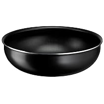Lagostina Ingenio Essential Plus Wok Ø 28 cm, Pentola Wok Antiaderente in Alluminio per Gas e Forno, Con Indicatore di Cottura Thermosignal, Utilizzabile con Manico Removibile (Non Incluso)