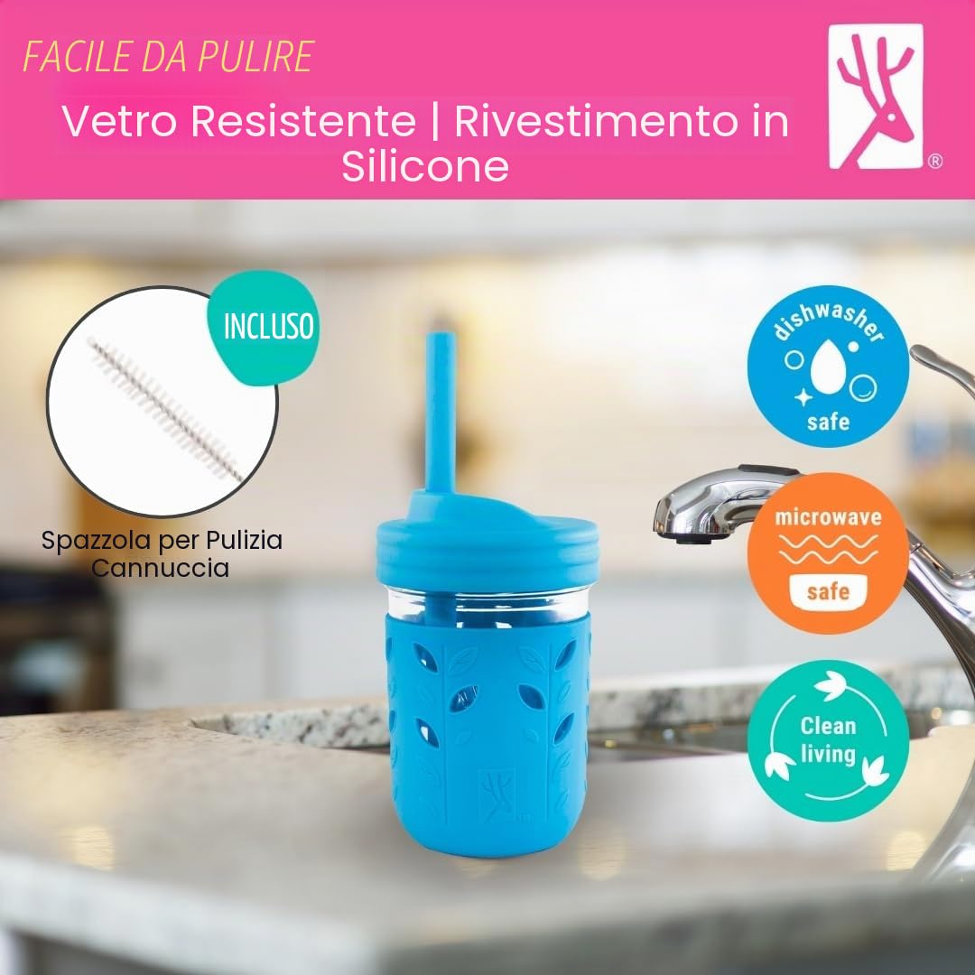 Elk and Friends Barattoli di vetro per bambini da 226,8 g + maniche +