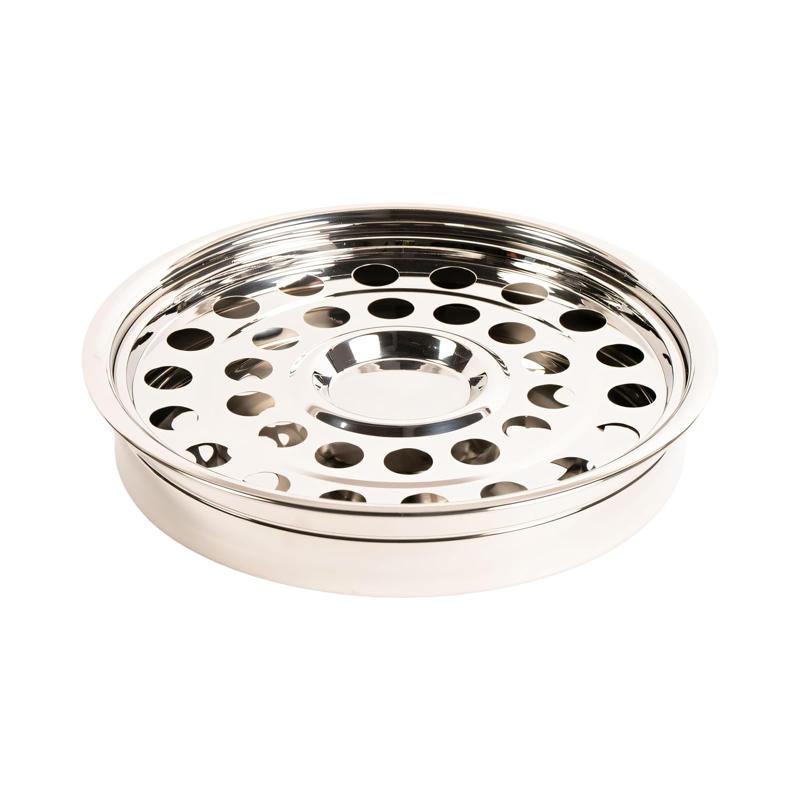 Stackable Perforated Nonrust Steel Dinner Tray with Built in Drain Holes for Food Freshness and Space Saving Storage Rustless Meal Tray