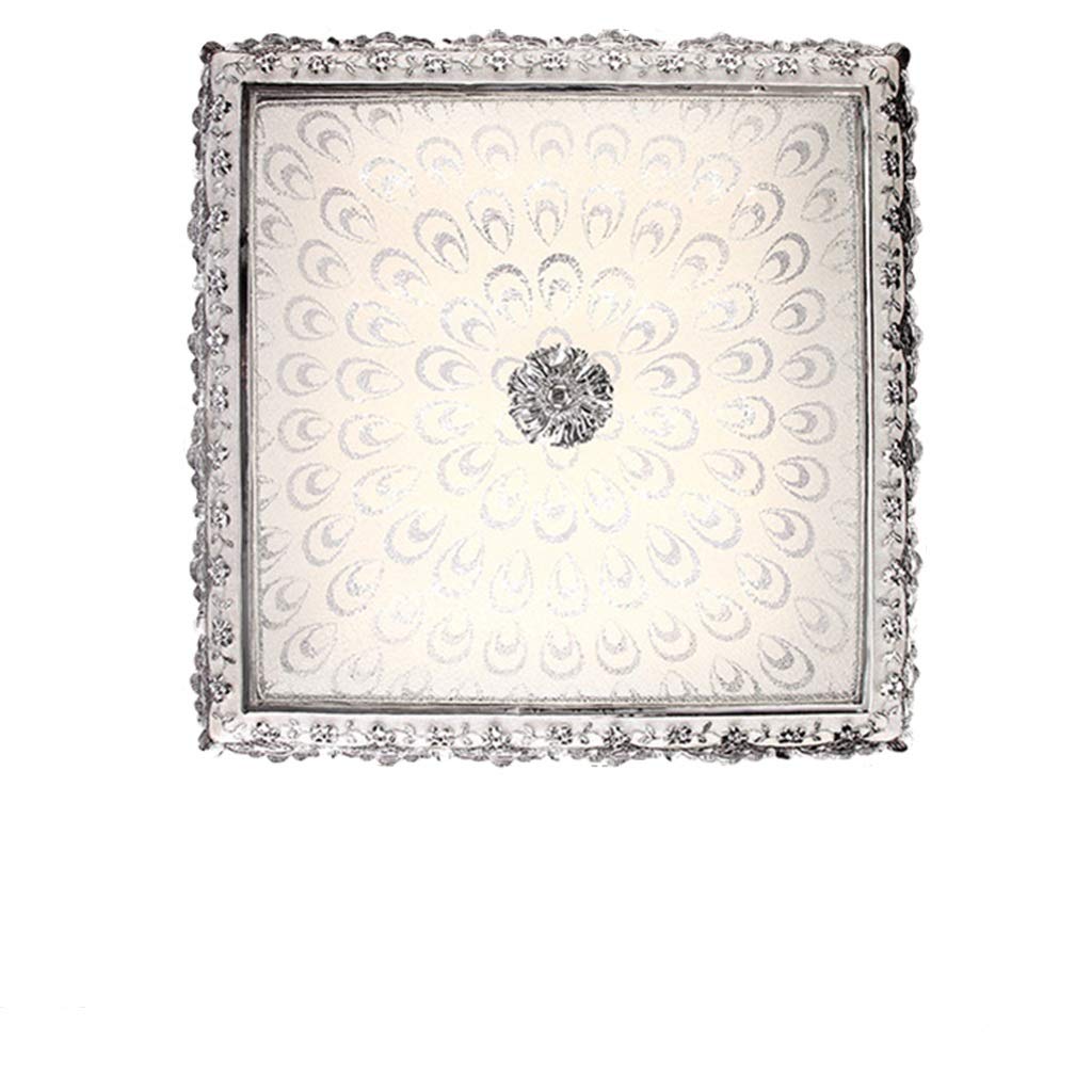 HynJGih Ceiling Light Simple and Warm Led Master Bedroom Lamp Jane European Square Lamp Book Room Bedroom Lighting, Stepless Dimming(C,50cm)