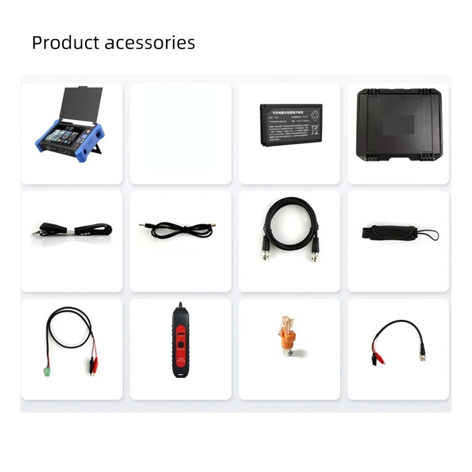 Tester Portatile per Fotocamere, Tester for Telecamere CCTV 4K vor OTDR IP AHD CVI TVI SDI CVBS Tester for Telecamere CCTV IPC Test Monitor for Telecamera IP di Sicurezza in/out(TI-9360-ACTH)
