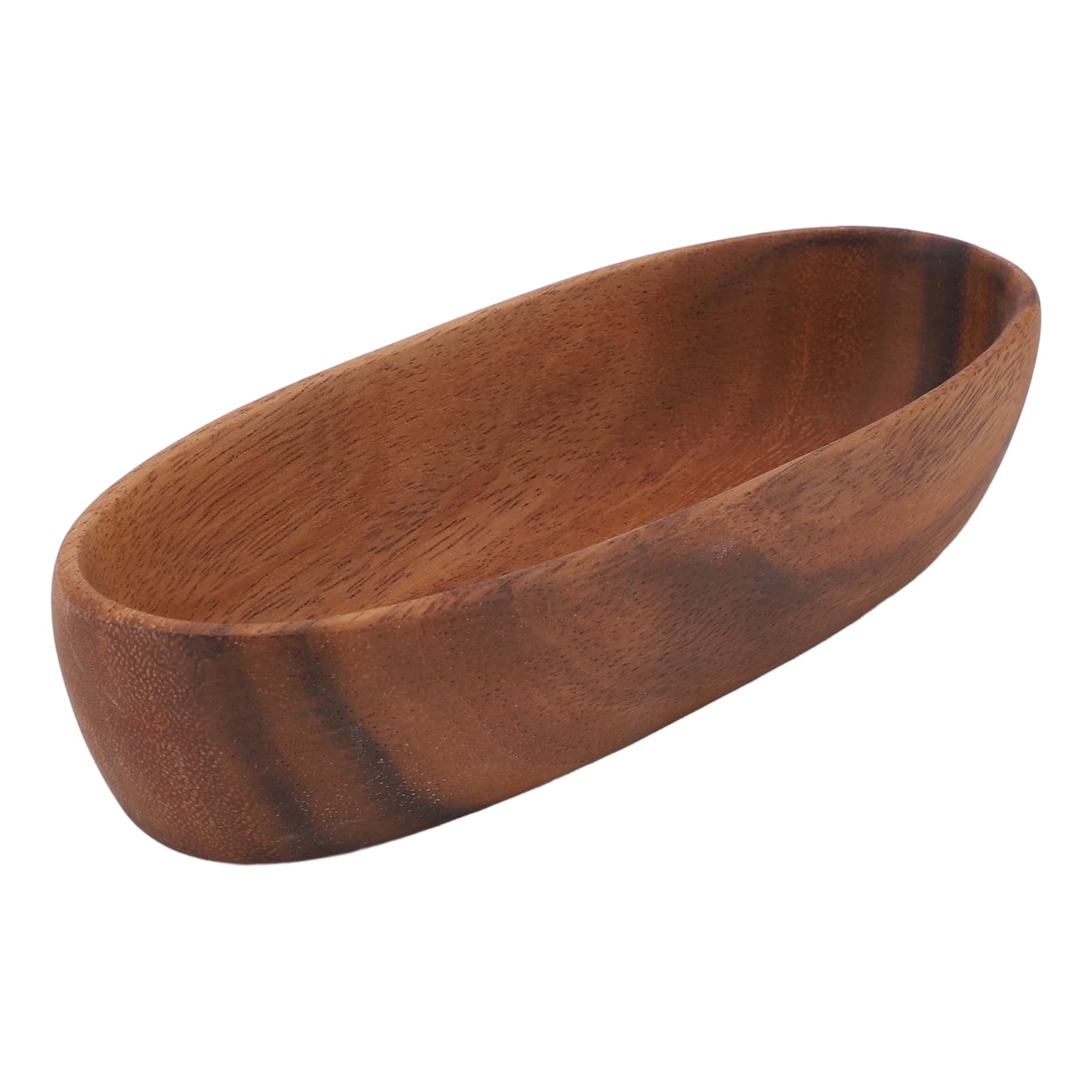 Zerodis Wooden Salad Bowl, Multipurpose Boat Shaped Design, Hand Crafted Thickened Solid Wood, Natural Material with Smooth Finish, Large Capacity for Serving Fruits Desserts Bread At Dining Table