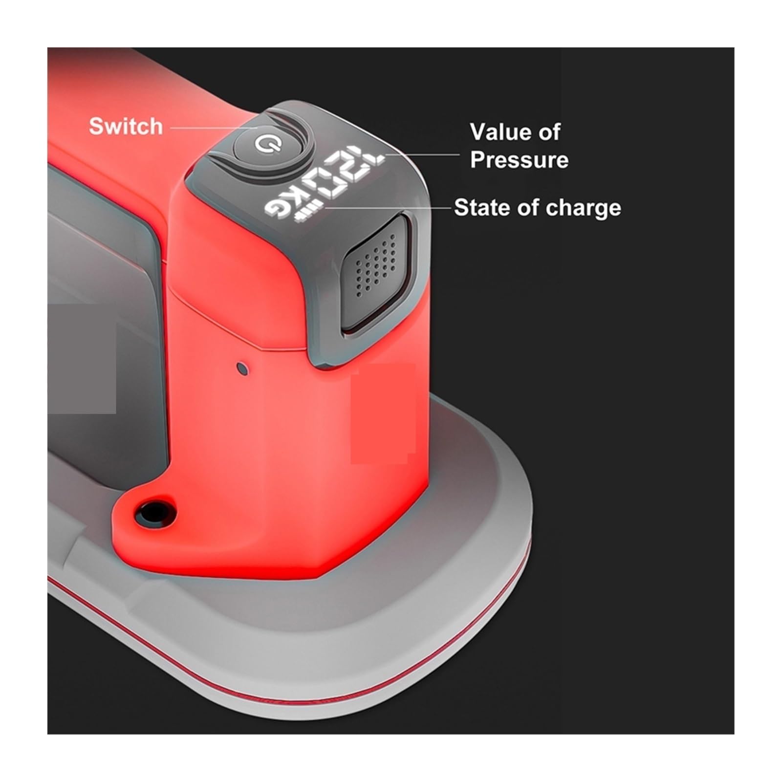 Ventose, Mini Ventosa Elettrica Da 120 Kg Con Intelligente A LED, Di Sollevamento A Vuoto For Piastrelle Granito, Vetro, Strisce Strette, Materiali 24x9 Cm per il sollevamento del vetro(A Style 120kg)