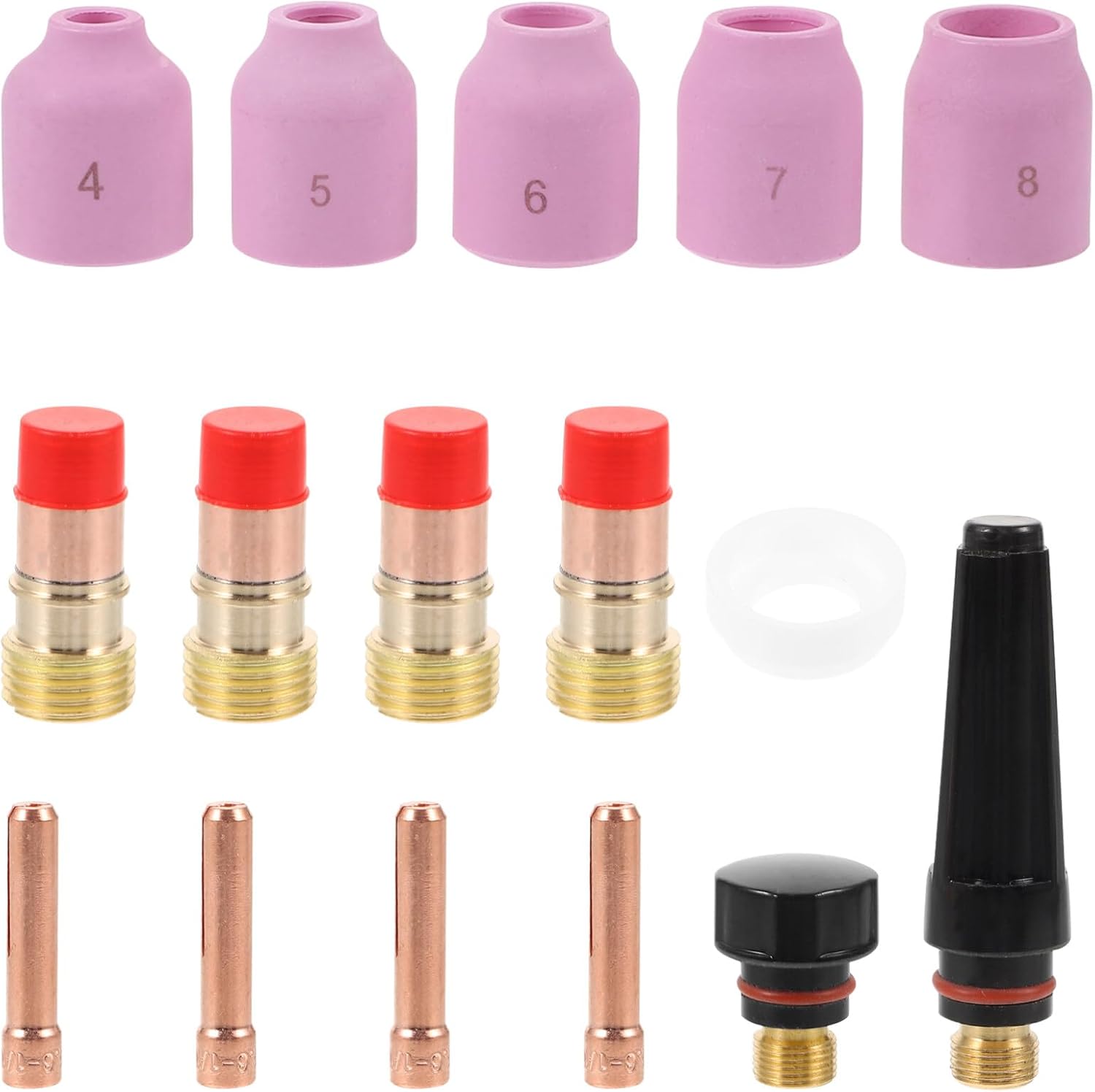 OSALADI 1set Tig Welding Torch Consumables Kit Durable Nozzle Cups Efficient for Professional and Diy Welding Projects Easy Installation and Reliable Performance