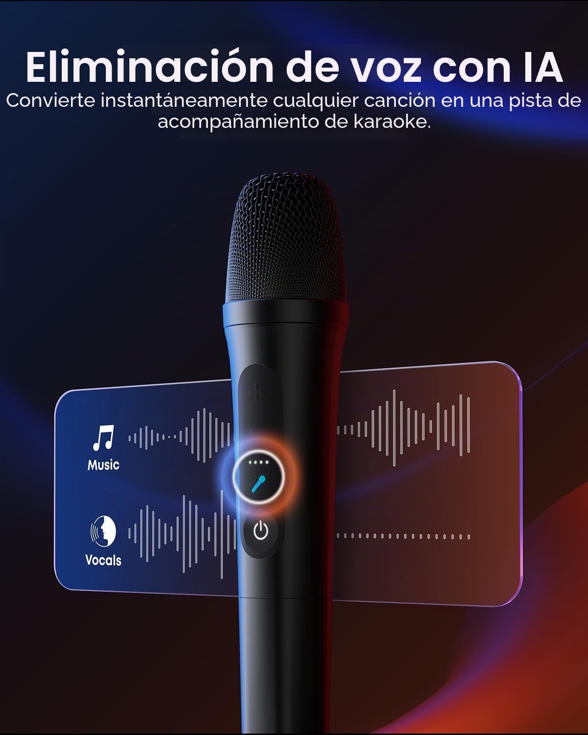 Soundcore Rave 3S Altavoz Bluetooth para Karaoke 200 W | 2 micrófonos inalámbricos, eliminación de voz con IA, potenciador de voz, reverberación y luces, 12 h