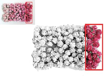 100 pcs Tiny Artificial Roses Mixed Pink Five Color Mulberry Paper Flower 15-18 mm Flower Wedding Scrapbooking Pink Color 01