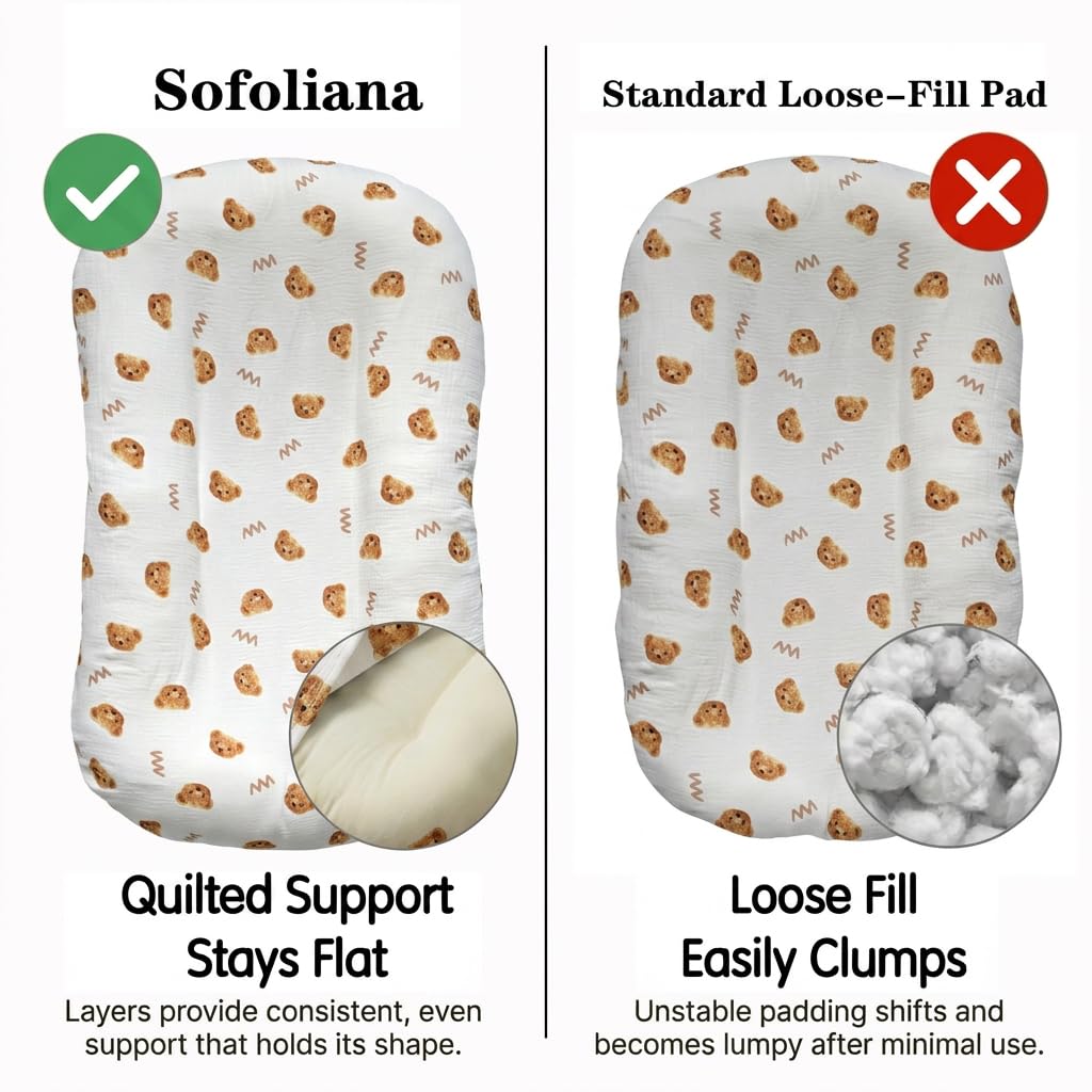 Coussin de soutien infantile – Coussin de soutien pour bébé de 0 à 24 mois, tapis portable pour la maison et les voyages en coton doux, utilisation supervisée, cadeau essentiel pour bébé, blanc (1