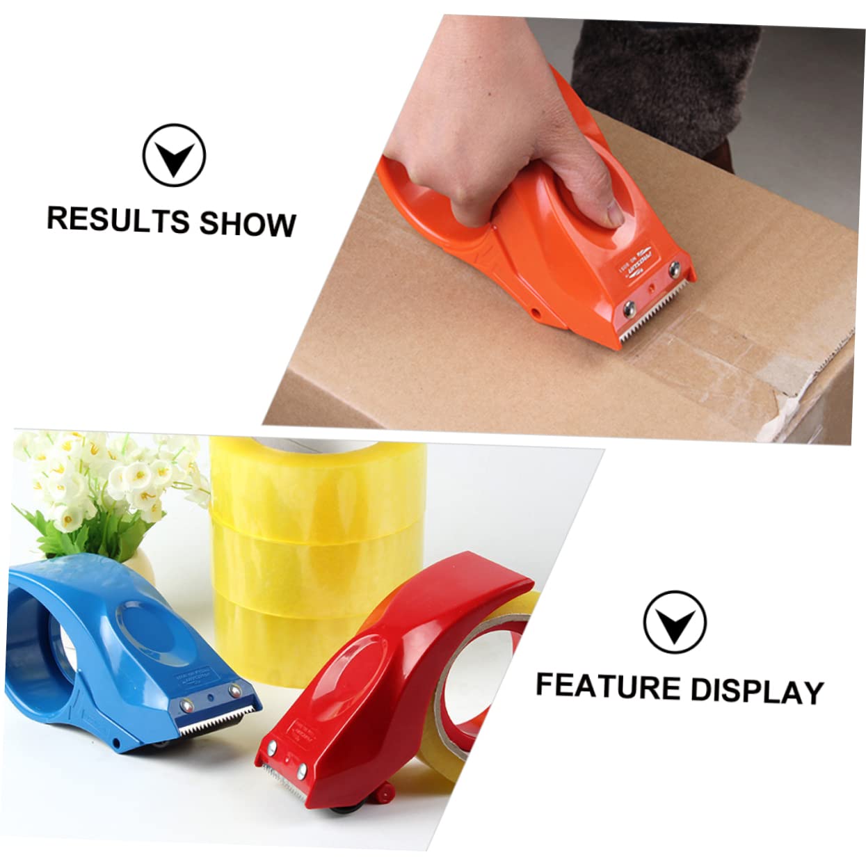 jojofuny 2 Set Dispenser Nastro Adesivo Ergonomico Per Imballaggi Cartoni Taglio E Leggero Per Nastri E Spessore Manuale Per Sigillatura Scatole 3 Pezzi * 2