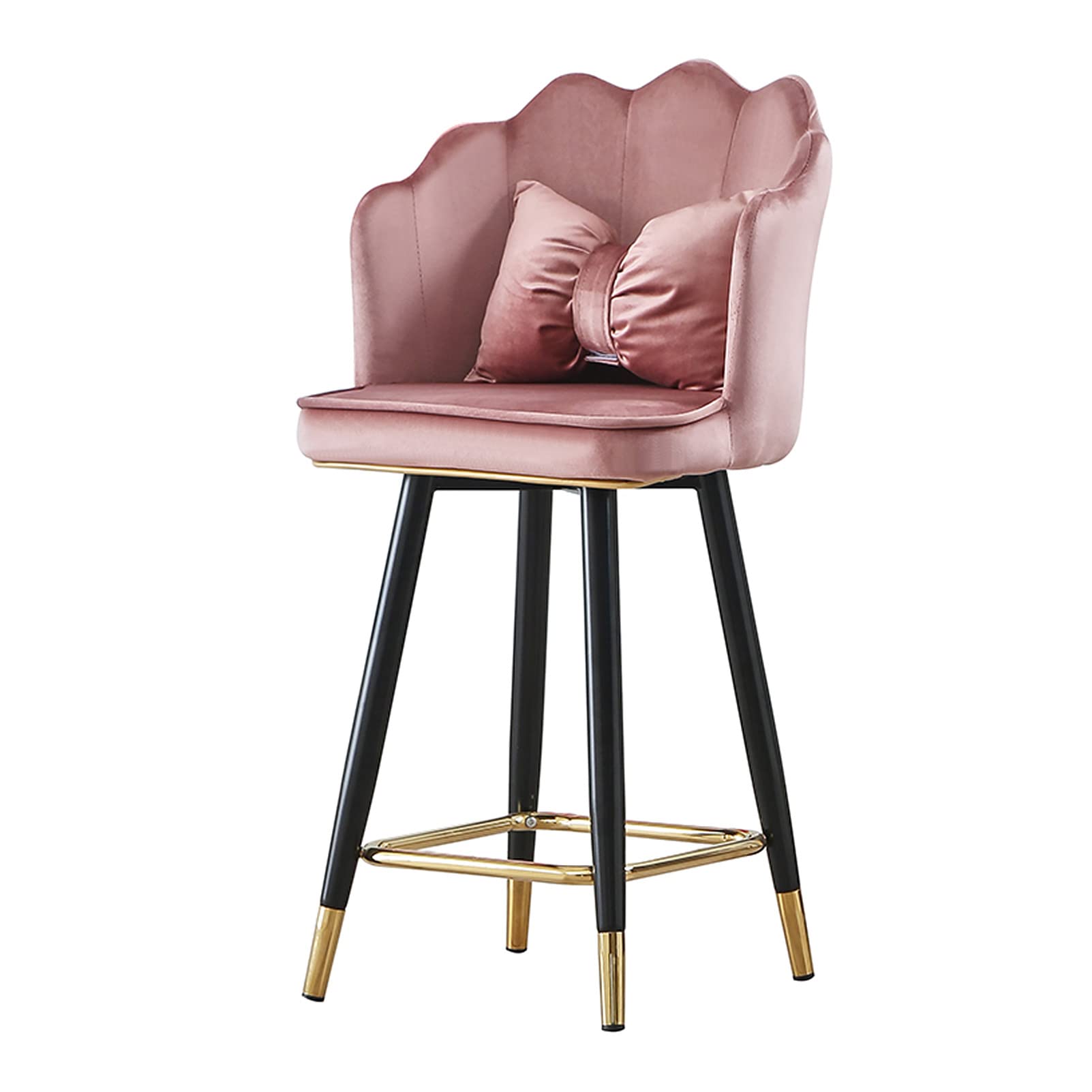 Tabourets de bar en velours avec dossier anti-mal de dos chaise cuisine