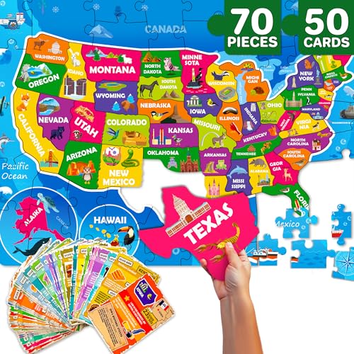 QUOKKA United States Puzzles for Kids Ages 4-6 - 70...