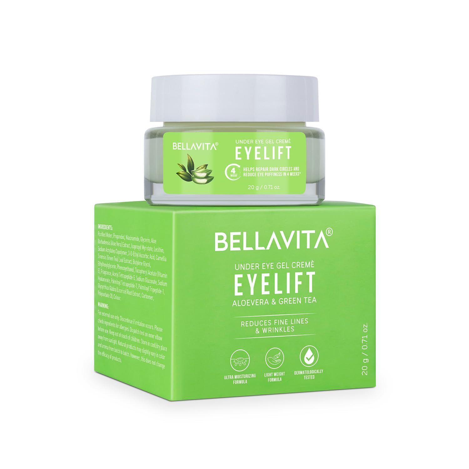 Generic EyeLift Natural Under Eye Cream Gel for Dark Circles, Puffy Eyes, Wrinkles & of Fine Lines for Women & Men, 20 gm