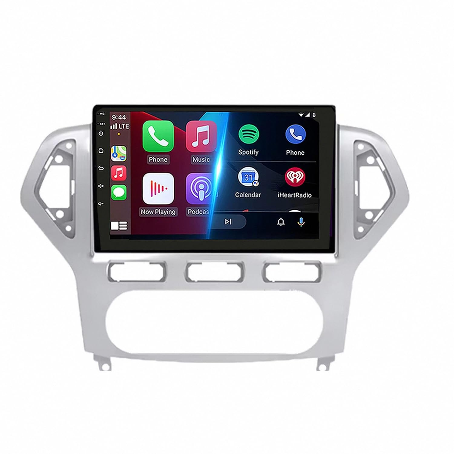 Táctil Pantalla Carplay Coche para Ford Mondeo 2007-2010 Pantalla de Coche con Carplay y Android Auto Inalámbricos, Bluetooth, Mirror Link, 4 Nuclear 1G+32G