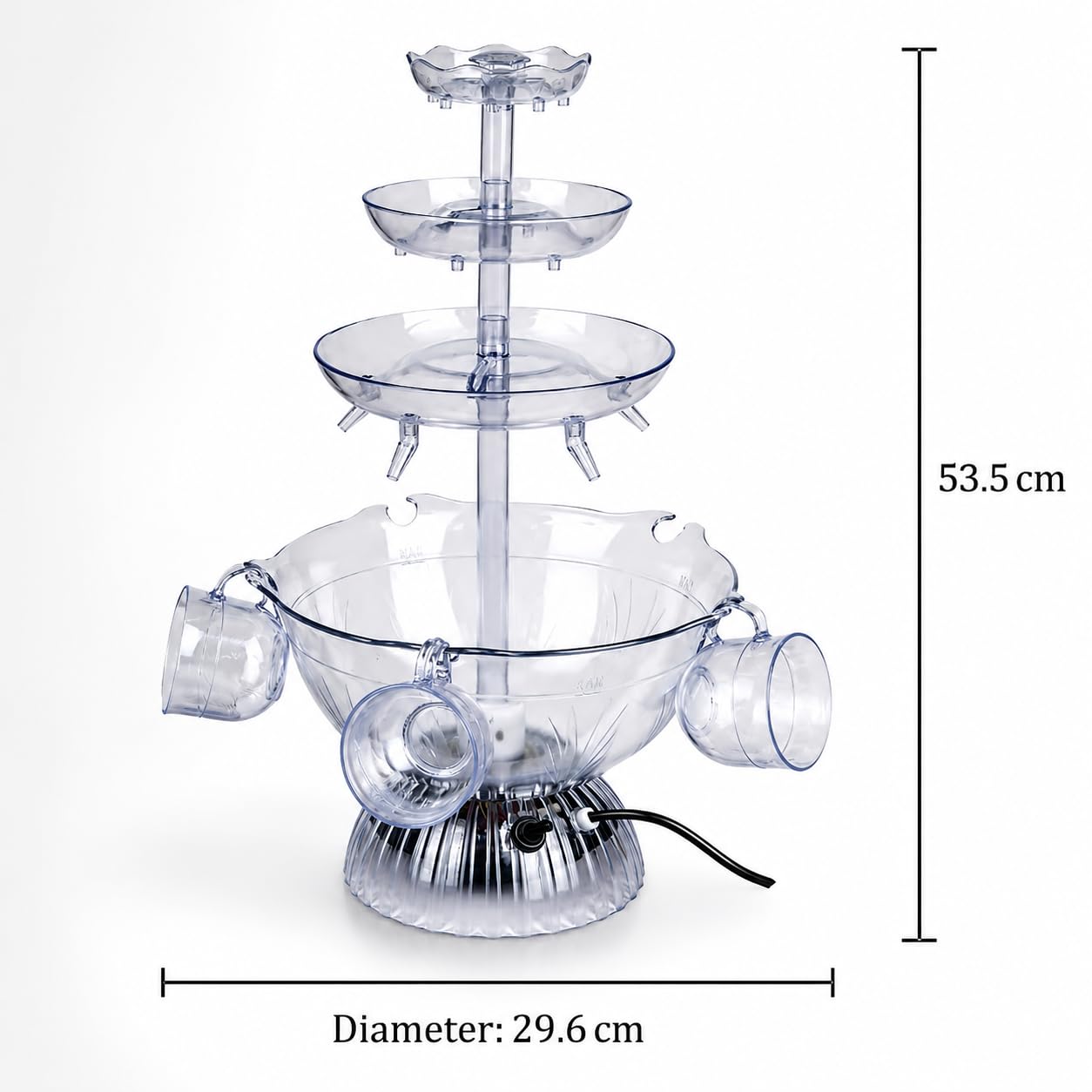 Dispensador de bebidas con 5 tazas reutilizables para fiestas, eventos, bares, cafeterías y reuniones, ideal para servir bebidas elegantes fácilmente