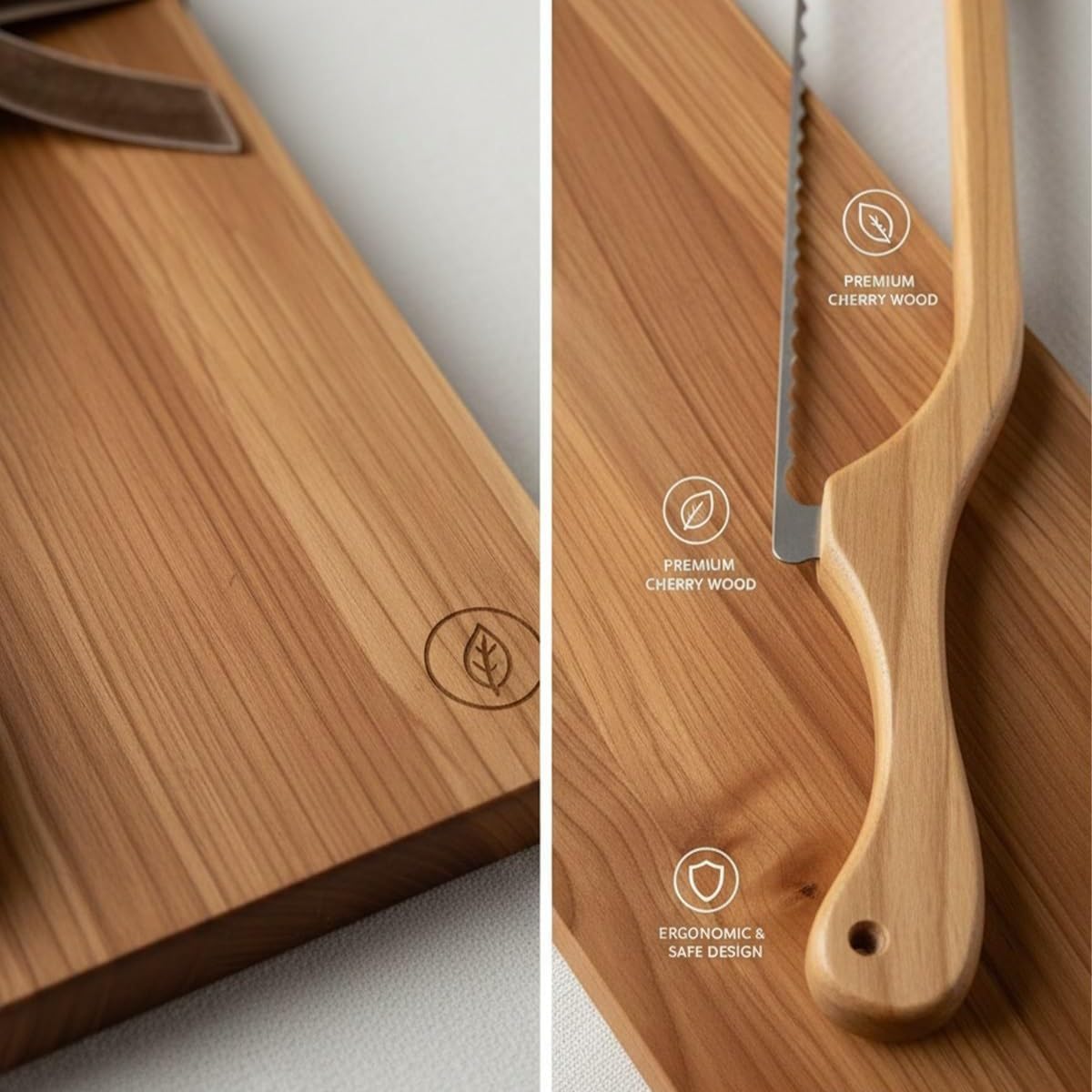 Wooden bread slicer tray combination set, bread slicer, baking bread cutting tool, can cut bread/cake/baguette
